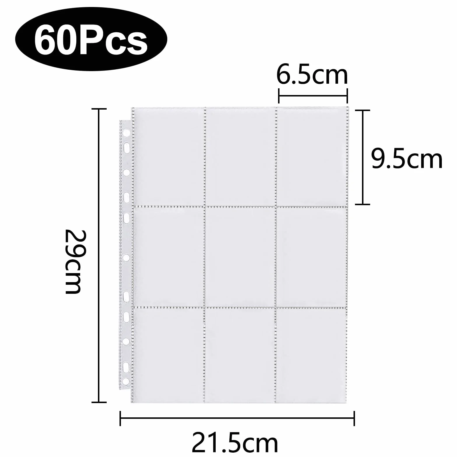 Newpop 60 páginas fundas para cartas doble cara con 1080 bolsillos, funda carta transparentes, protectores sobres 11 agujeros accesorios coleccionables, baloncesto, fútbol tarjetas