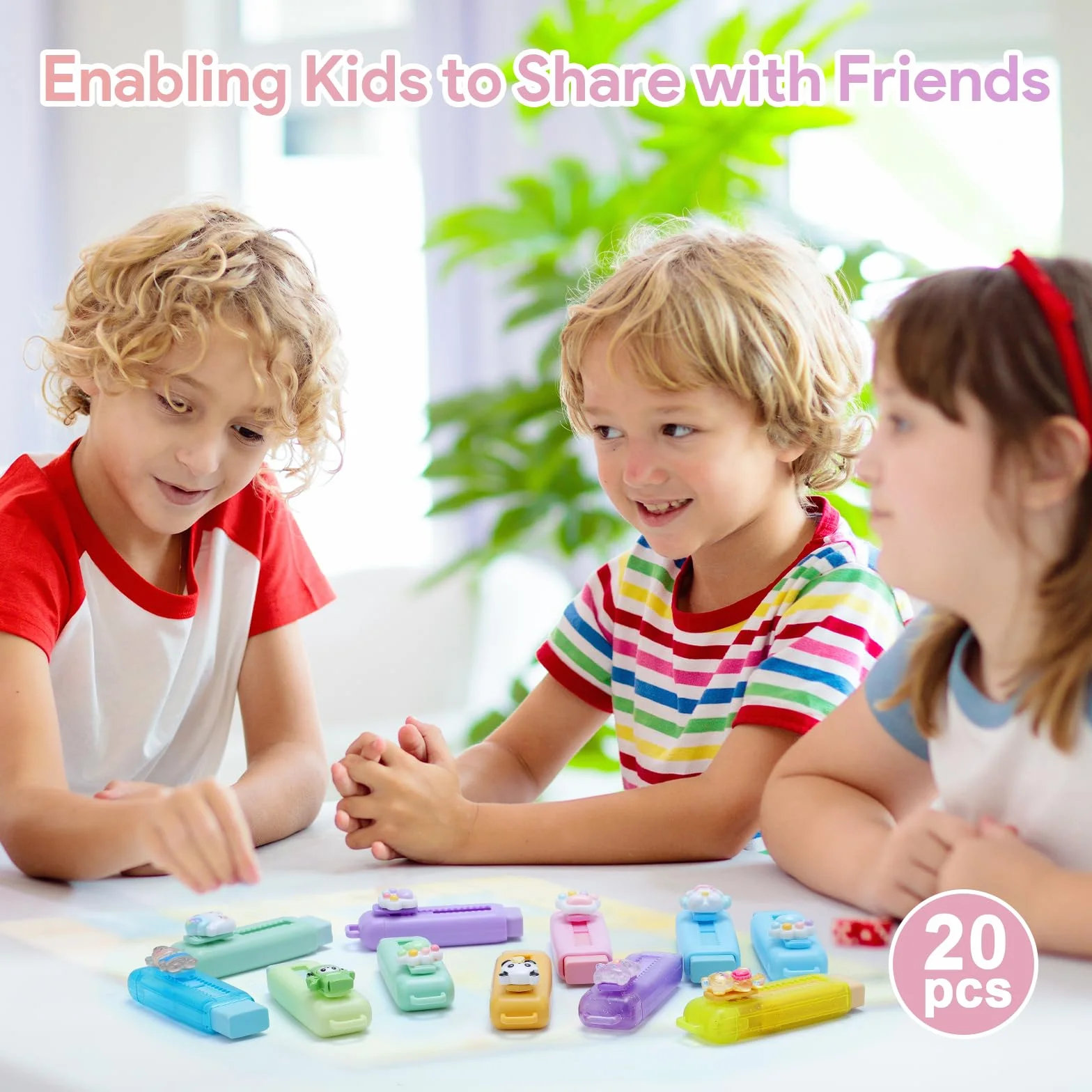 20 Piezas Mini Gomas de Borrar para Niño, Regalos Cumpleaños Invitados Niños Colegio, Push and Pull Gomas de Borrar para Regalitos Cumpleaños Invitados Niños