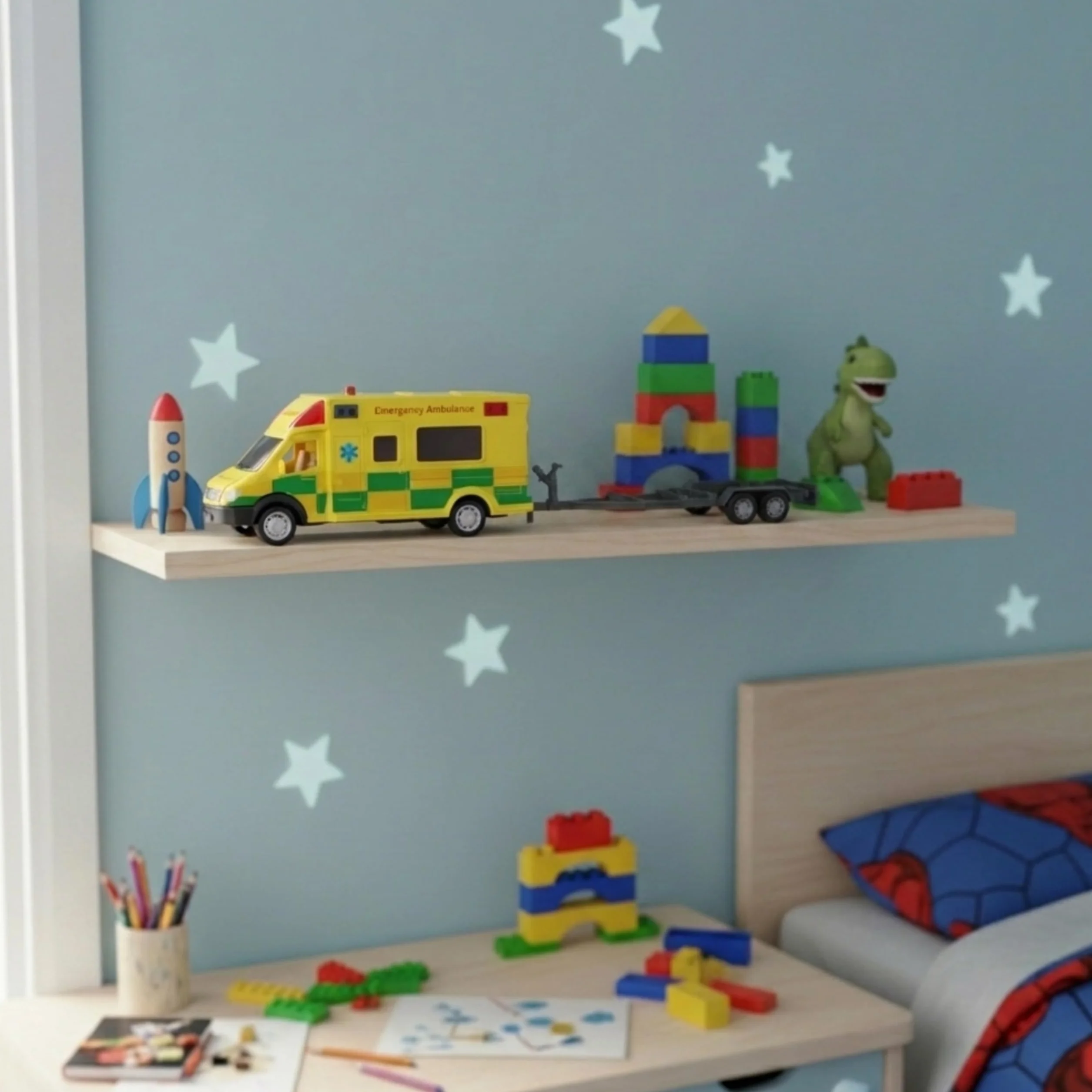 Toyland® Ambulancia - Juguete de emergencia con luz y sonido, escala 1:40, vehículo de juego, a partir de 3 años