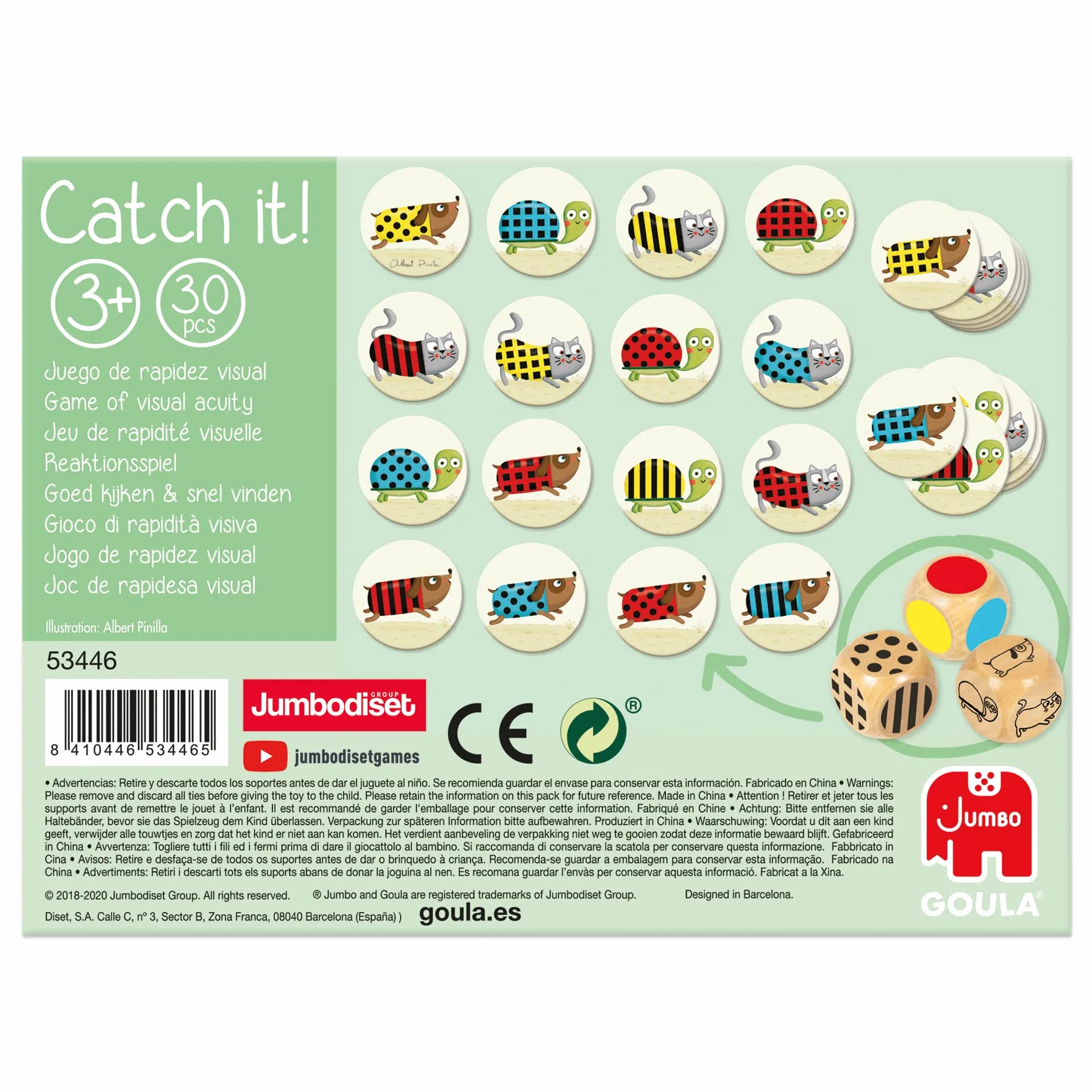 Goula - Catch It! Juego de mesa preescolar de agilidad visual para niños a partir de 3 años