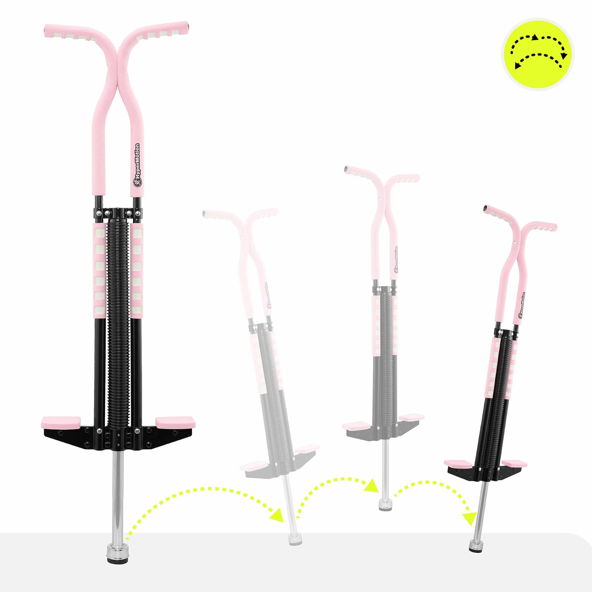 HyperMotion POGO Saltador Dinámico Juvenil 9–14 Años 50 kg 2,35 kg Sistema Elástico Rosa