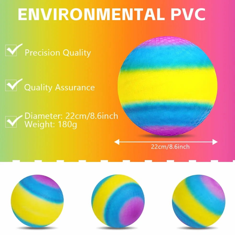 OSDUE Bola Arcoiris Pelota De Inflable, Pelotas de PVC Juguete Pelota Hinchable, Pelota de Playa de 8.6 Pulgadas Balones de Agua Bola de Juego Balon Interior y Exterior (Azul-Violeta)