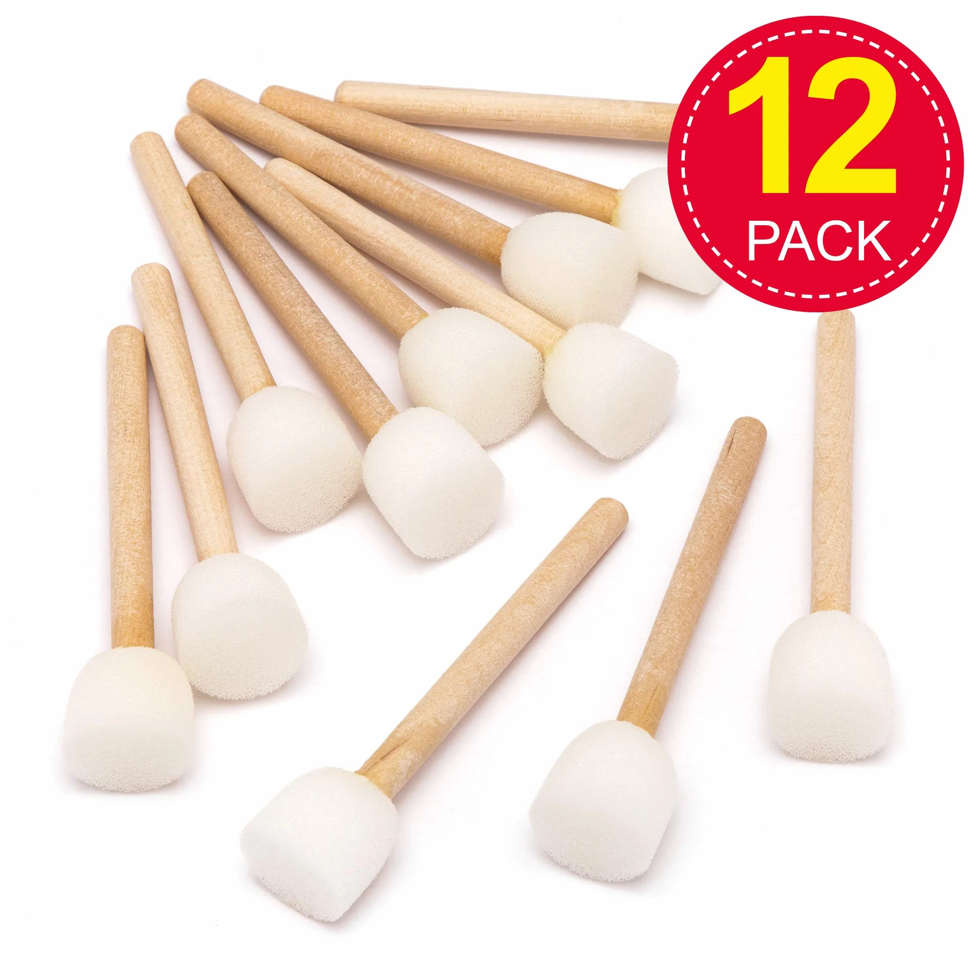 Baker Ross- Minibrocha con esponja para decoraciones (Pack de 12) - Manualidades infantiles y para bebés para pintar y estampar