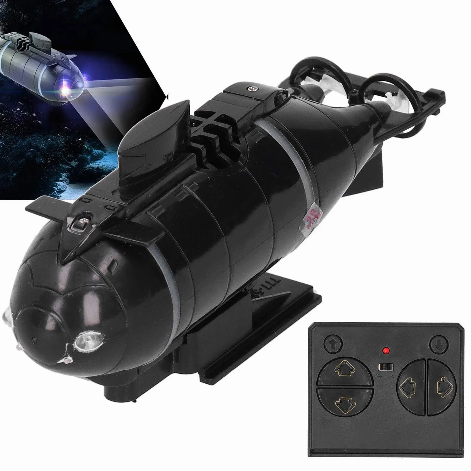 Submarino RC, Control Remoto Inalámbrico 2.4G con 6 Canales, Submarino De Plástico, Ideal para Niños, Adolescentes, Juego en la Piscina, Bañera o Playa