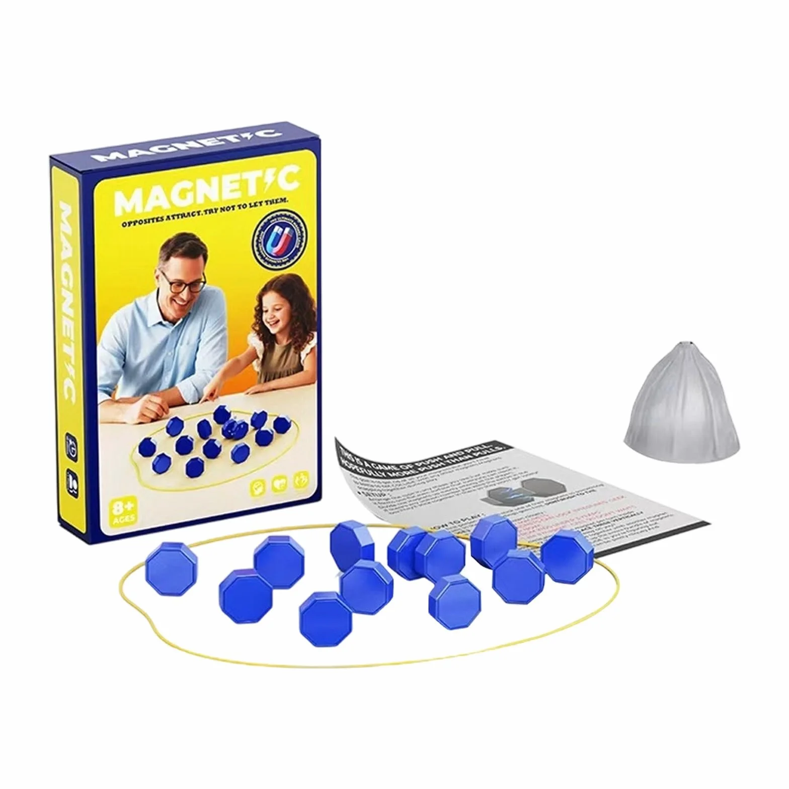 Juego de ajedrez magnético portátil con imán para viajes y camping. Con 20-40 piedras magnéticas como regalo para niños de 9 a 14 años. Incluye rompecabezas Checkers juego en formas geométricas.