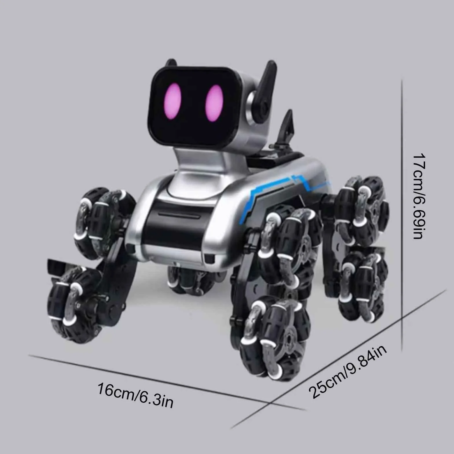 Perro De con Mando A Distancia - Robot Canino para Niños | Cachorro Robot Inteligente De Ocho Ruedas para Interior Y Jardín Niños Niñas | Uso en Interior y Exterior
