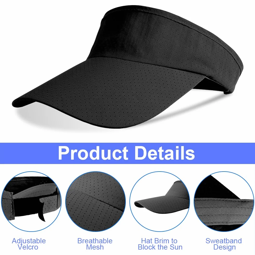 Aomig Viseras para Mujer, Sombrero Verano Transpirable Ajustable, Gorra Unisex de Malla para Running Beisbol Tenis Golf