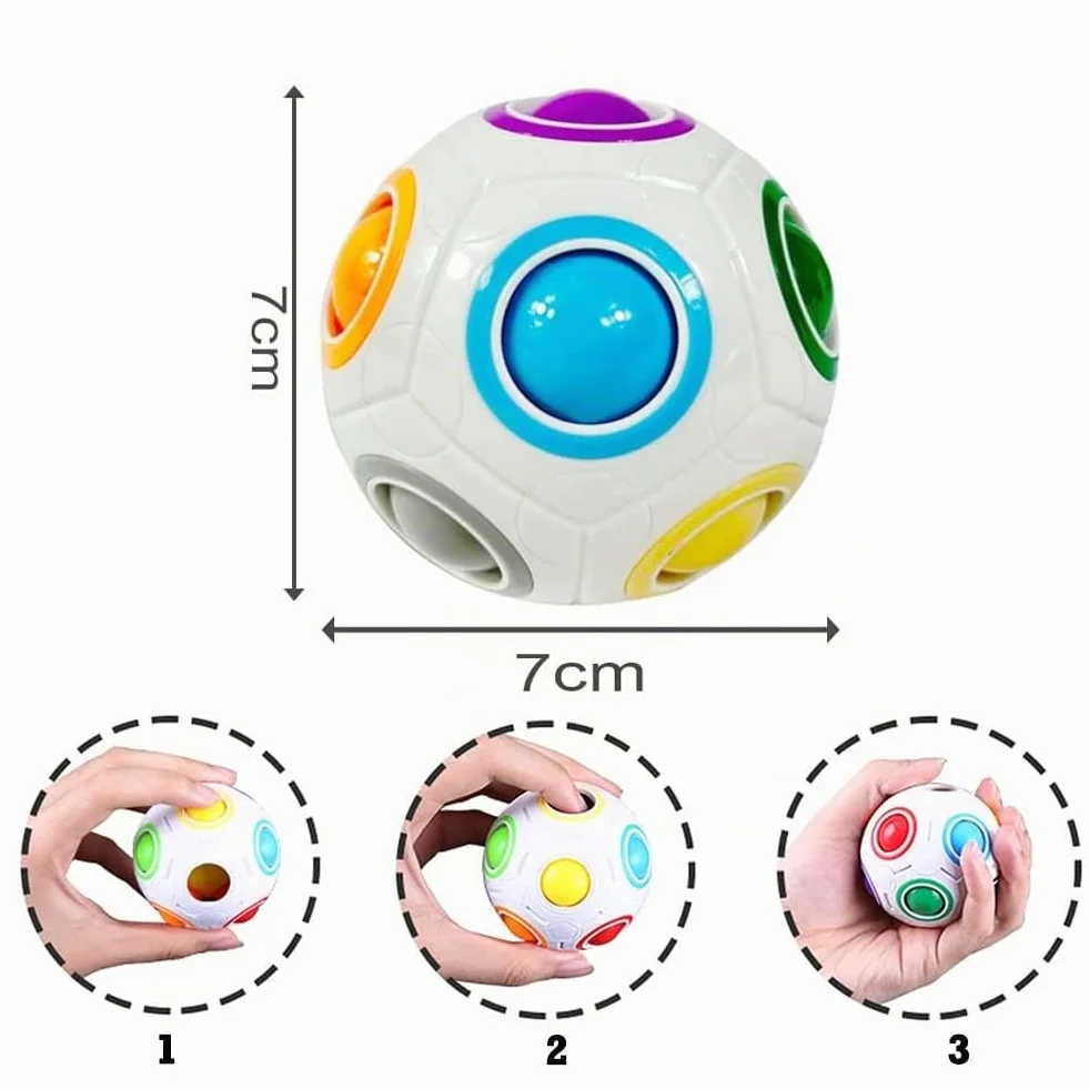 Magic Rainbow Ball 3D Puzzle Ball para Niños y Adultos Juego de Habilidad 2 Pack Blanco