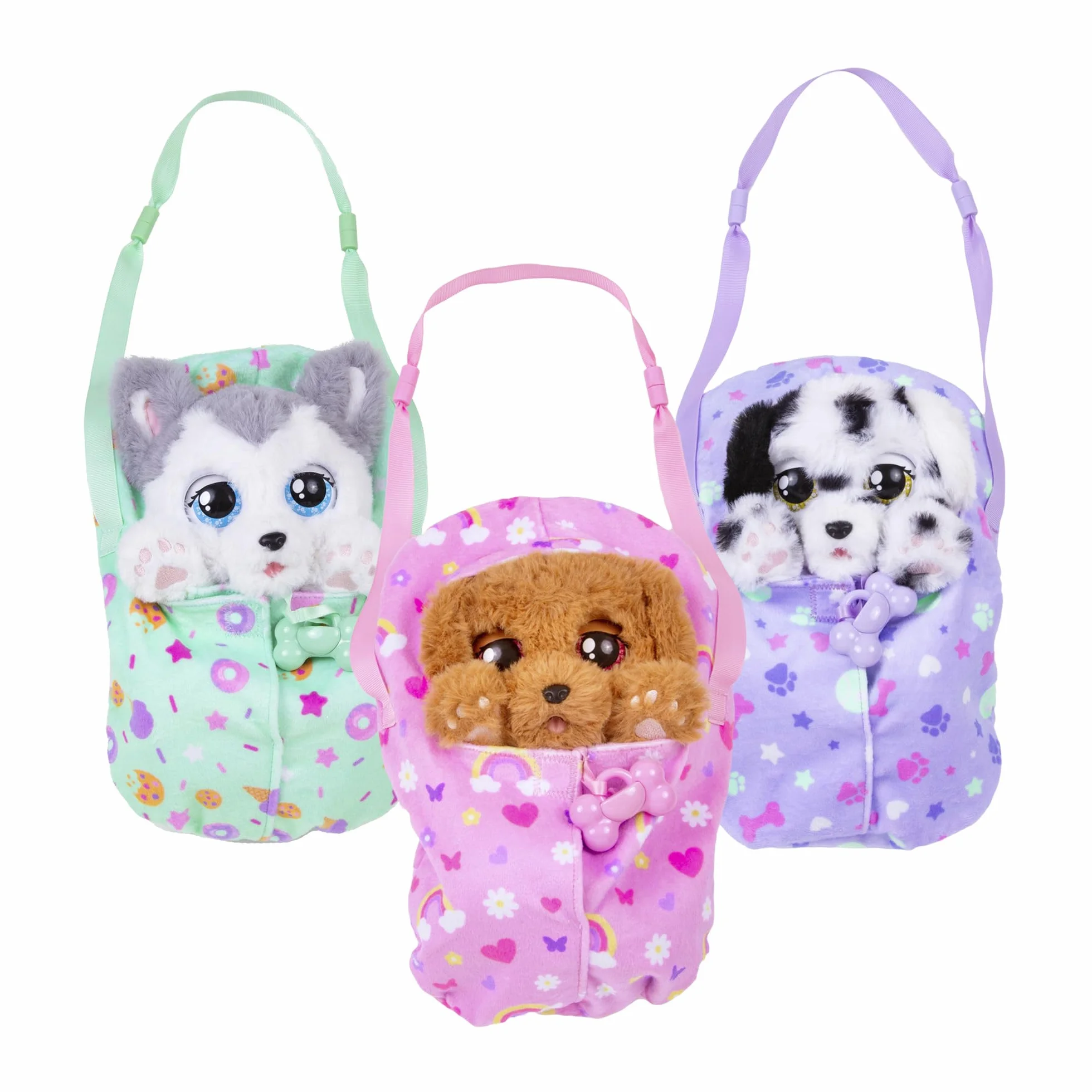 BABY PAWS Sleeping Puppies Dálmata- Peluche Interactivo con Sonidos que Abren y Cierran los Ojitos e Incluyen una Bolsita-Manta-Regalo óptimo para Niños y Niñas +3 Años
