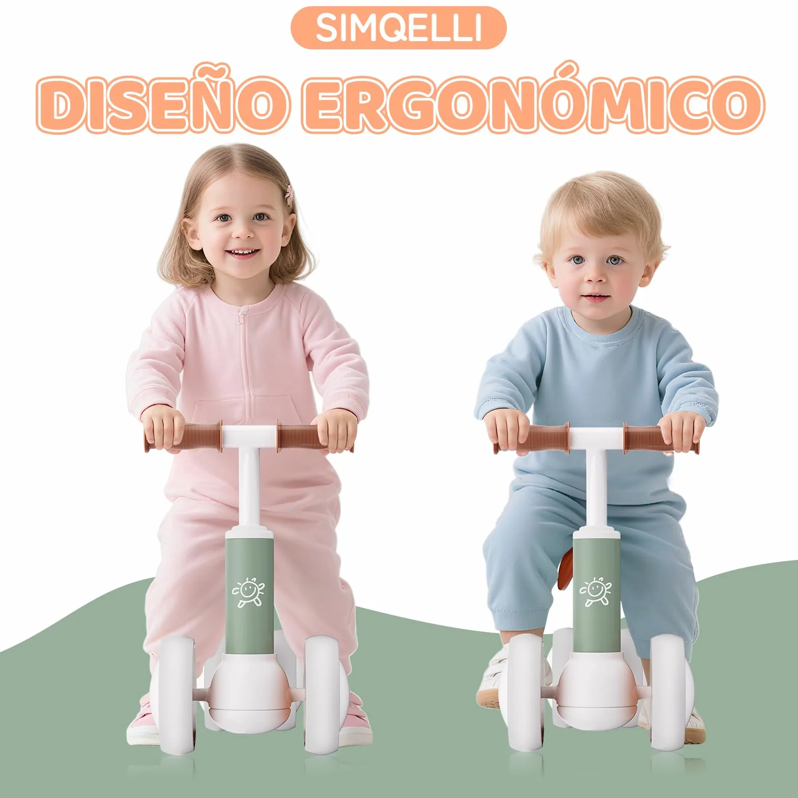 Bicicleta de Equilibrio para Niños de 1 Año, Correpasillos Bebé Juguetes Niños de 10 a 24 Meses, Primera Bicicleta sin Pedal con 4 Ruedas, Bici Equilibrio Cumpleaños