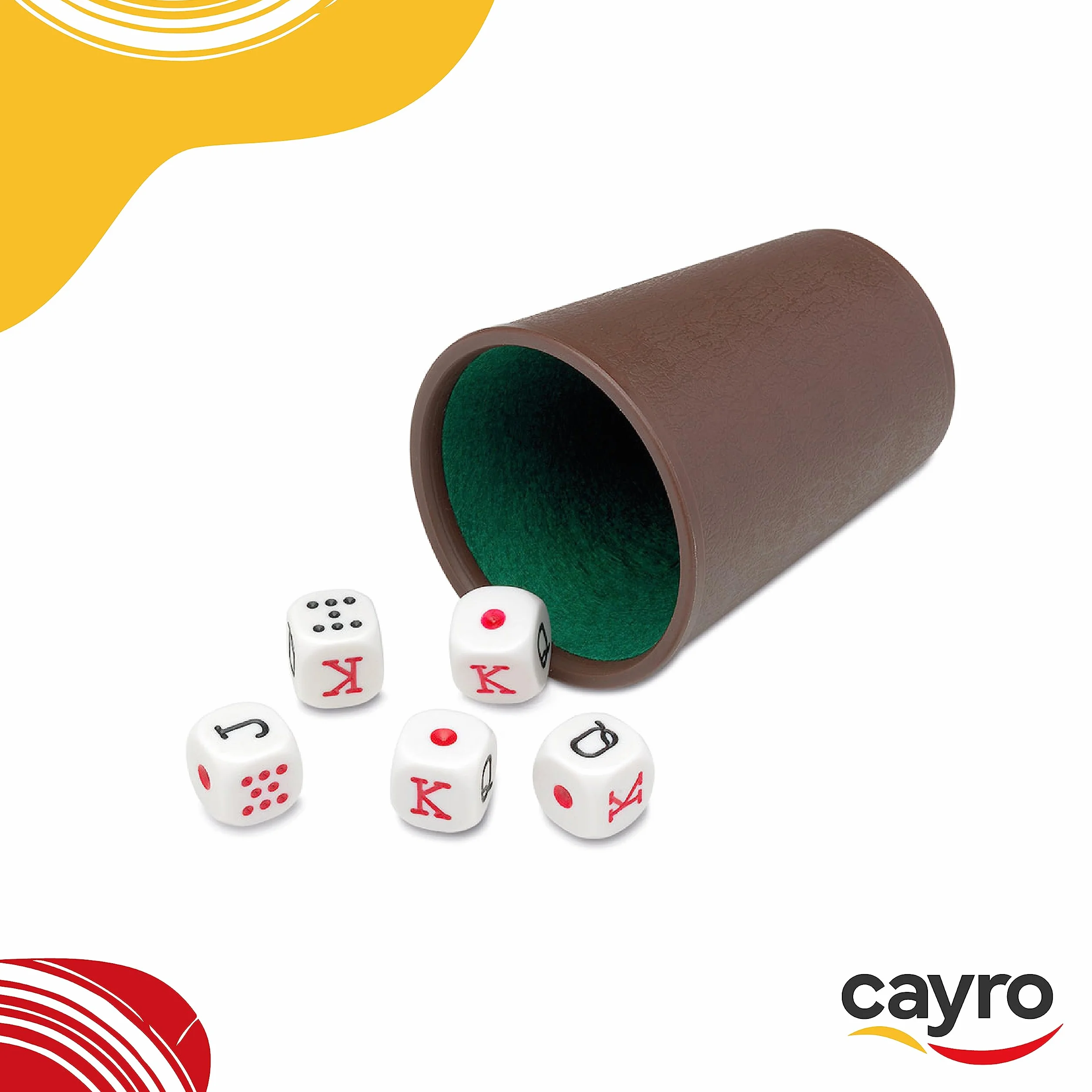 Cayro - Cubilete para Dados Poker Casino - Cubilete Forrado en Interior Buen Diseño - Ideal para Juegos De Mesa - Diseño Único - para Regalar