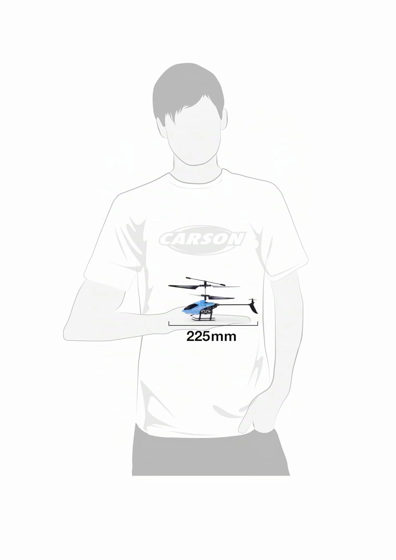 Carson 500507164 Starter Tyrann 230 IR 2 canales RTF Cyan Helicóptero, helicóptero, para principiantes, helicóptero RC, juguete a control remoto