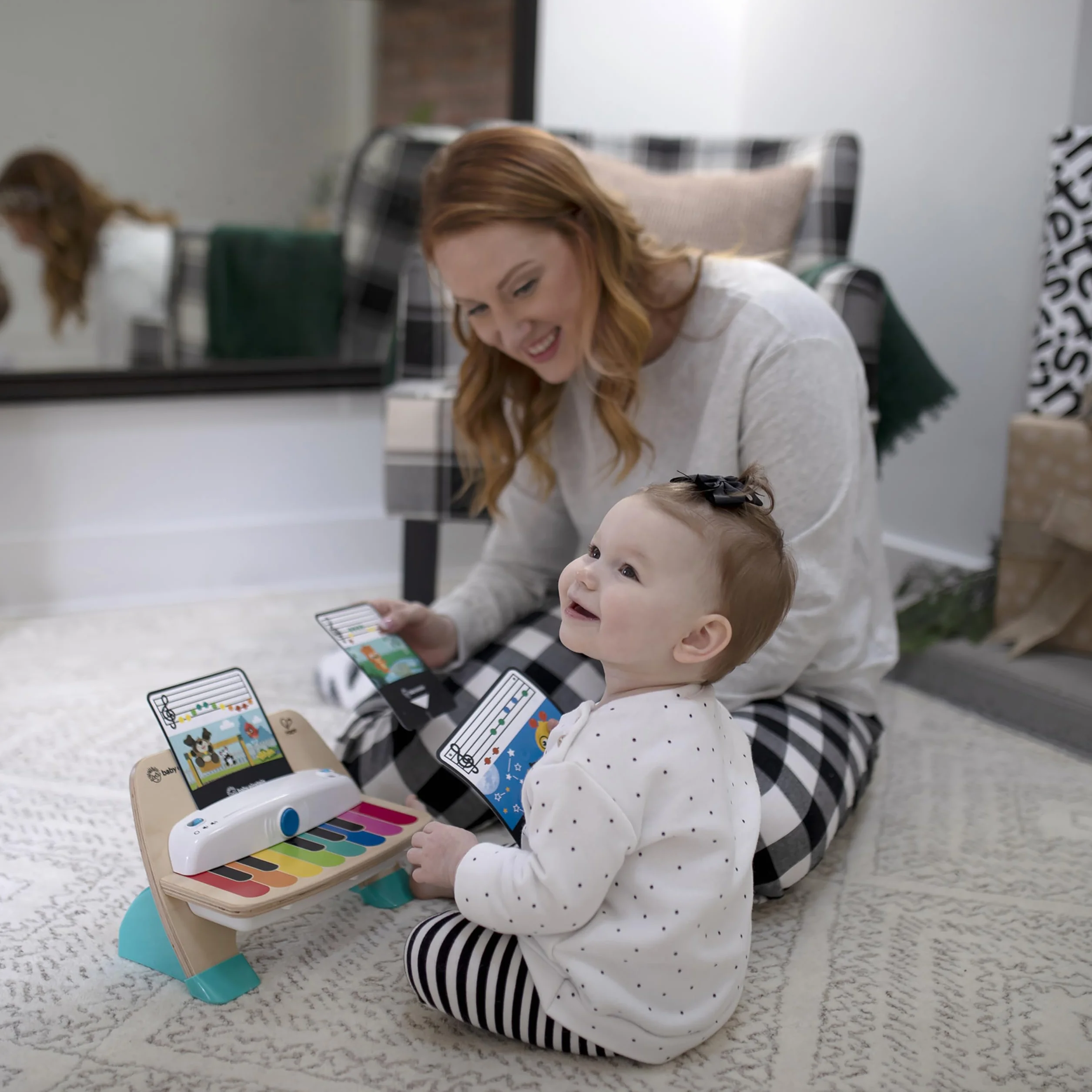 Baby Einstein, Hape, Piano Magic Touch, Juguete Musical de Madera, Incluye 3 partituras y 6 Canciones, Volumen Ajustable, a Partir de 6 Meses, Be Piano, 1 Unidad (Paquete de 1)