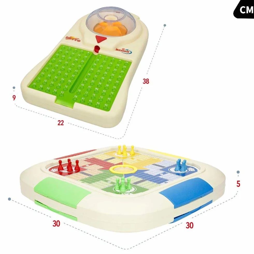 ColorBaby Set 3 Juegos de Mesa, Bingo electrónico, Parchís, El Juego de la oca, Set Completo con tableros y fichas, para más de 2 Jugadores, Juguetes niños 5 años (47945)