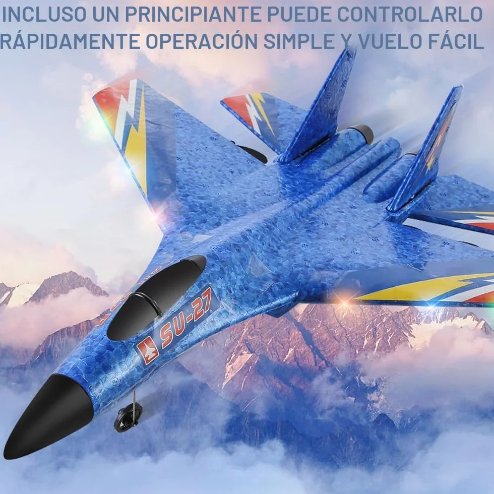 Avión teledirigido F-22, 2,4 GHz, RTF de avión teledirigido de 3 canales, con sistema giroscópico y luces LED, espuma de avión teledirigido, carga USB RCPlane para principiantes y adultos