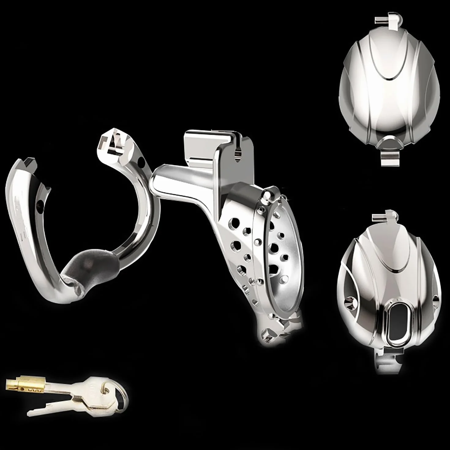 Jaula de Fitness de Acero Inoxidable con Concha Desmontable y Lazo Abierto