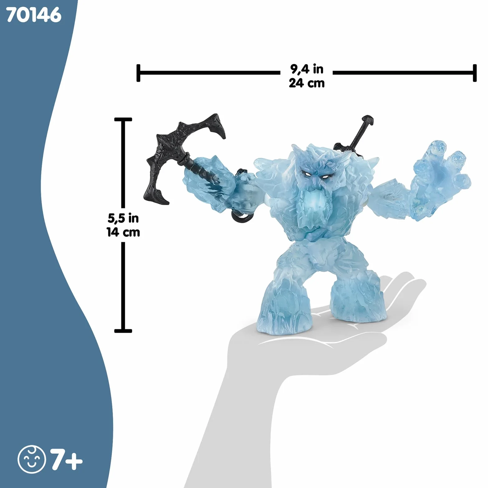 Schleich 70146 Gigante de Hielo, a Partir de 7 años, ELDRADOR Creatures - Figura, 24 x 9 x 14 cm