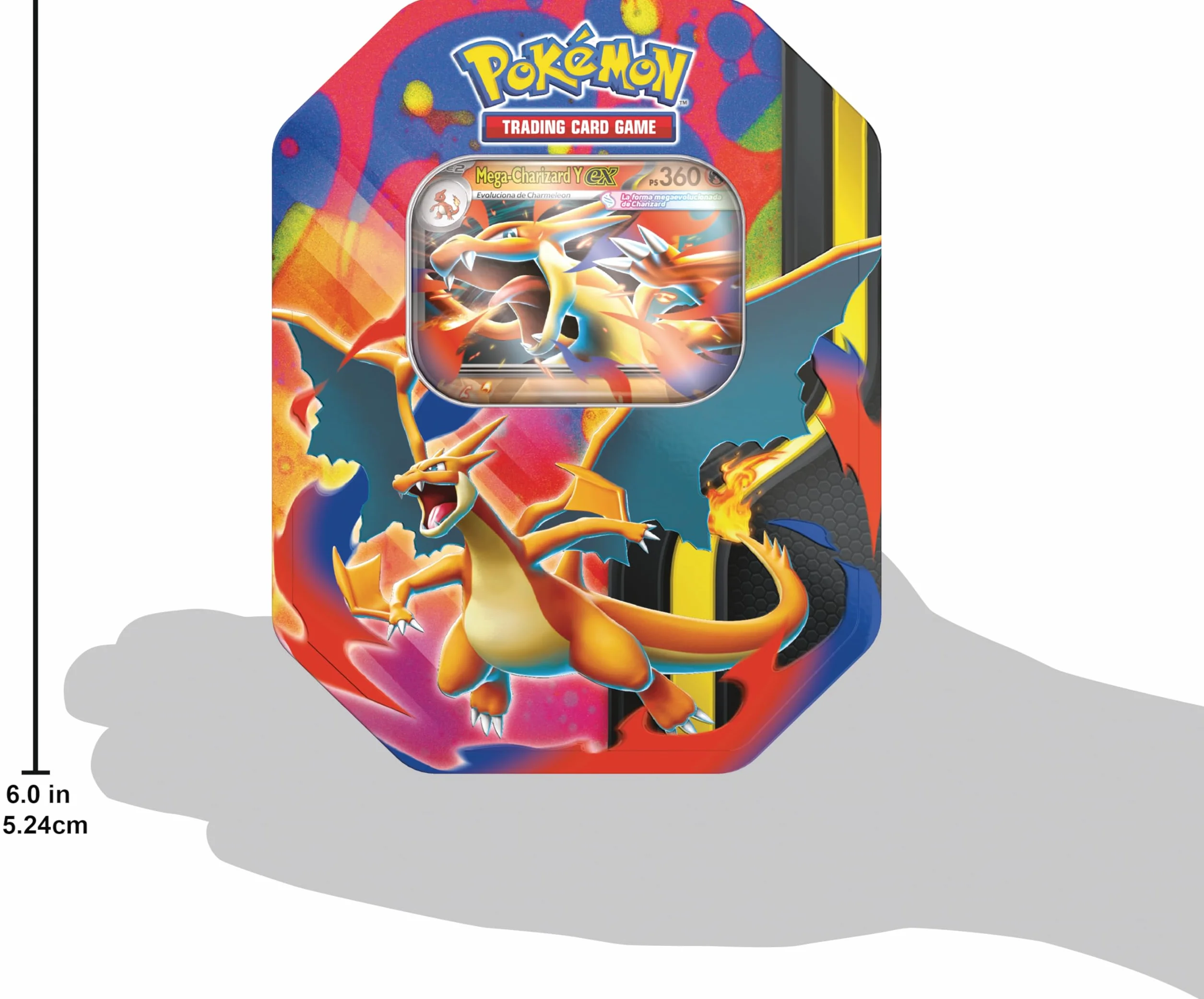 Pokémon JCC Lata Mega-Charizard Y ex con 4 Sobres de Mejora y 1 Carta Holográfica