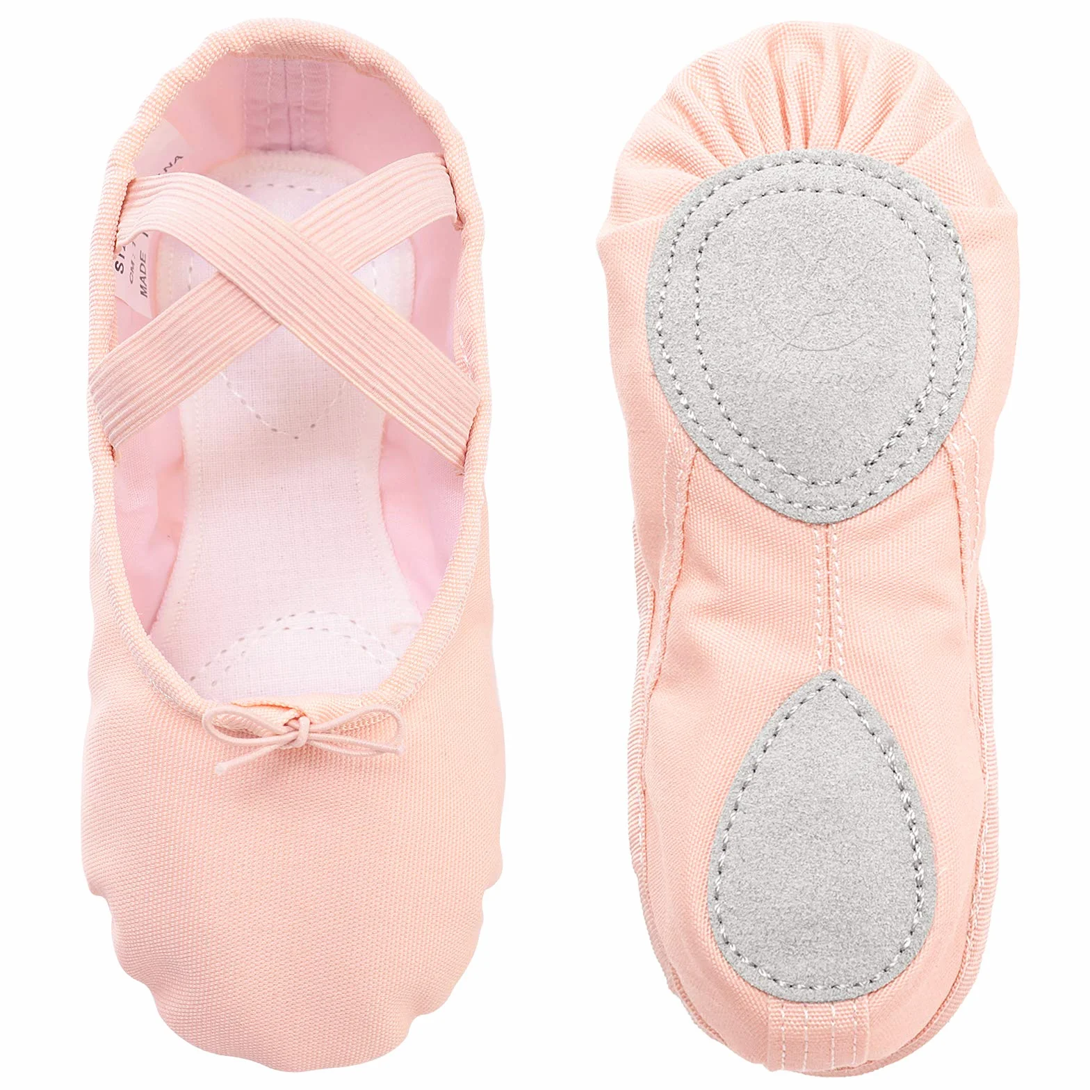 Zapatillas de Ballet Danza Canvas para Niña y Mujer Suela Partida de Cuero Tallas 22-44