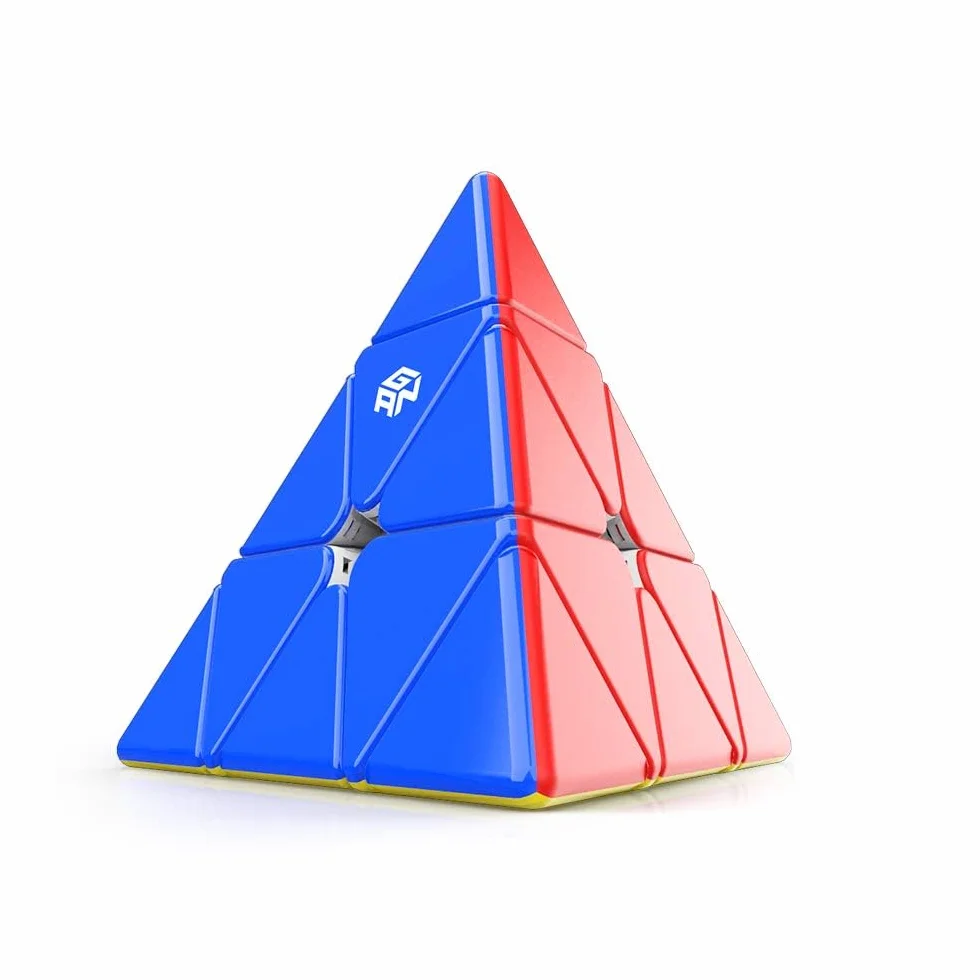GAN Pyraminx Cubo Magico Cubo de Pirámide Magnético Stickerless,Standard Pyramid Speed Cube con 36 Imanes,Suave Estable y Rapido,Puzzle Triángulo Rompecabezas niños y Adultos