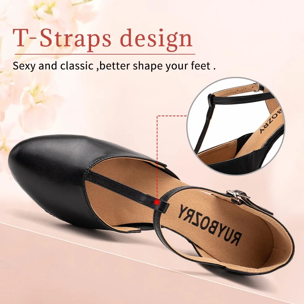 Zapatos de Baile Profesionales Mujer Salsa Bachata Tango Tacón 6cm Suela Ante