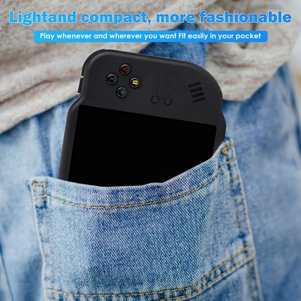 Mini Zero 40 - Consola de juegos portátil retro con pantalla táctil IPS de 4 pulgadas, batería de 4300 mAh, tarjeta TF de 64 GB, para Android Linux, diseño compacto, color blanco