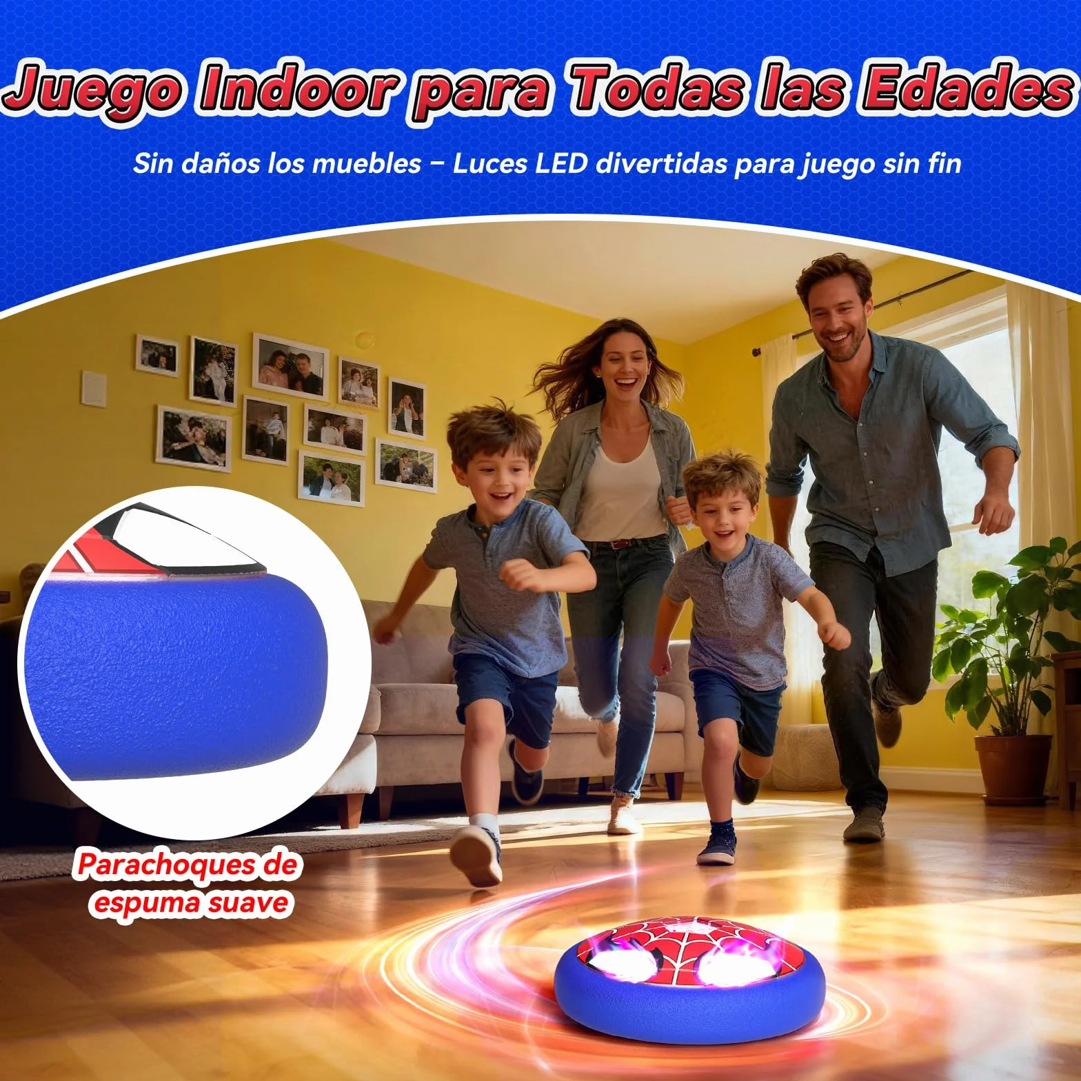 Balon Futbol con Ojos & Telaraña Luminosos, Juguetes Niños 4 5 6 7 8 9 10 Años, Interior Dutbol Flotante Exterior Jardin Juegos Niños 3-10 Años Regalo Niño 3-12 Años Football Regalos Cumpleaños