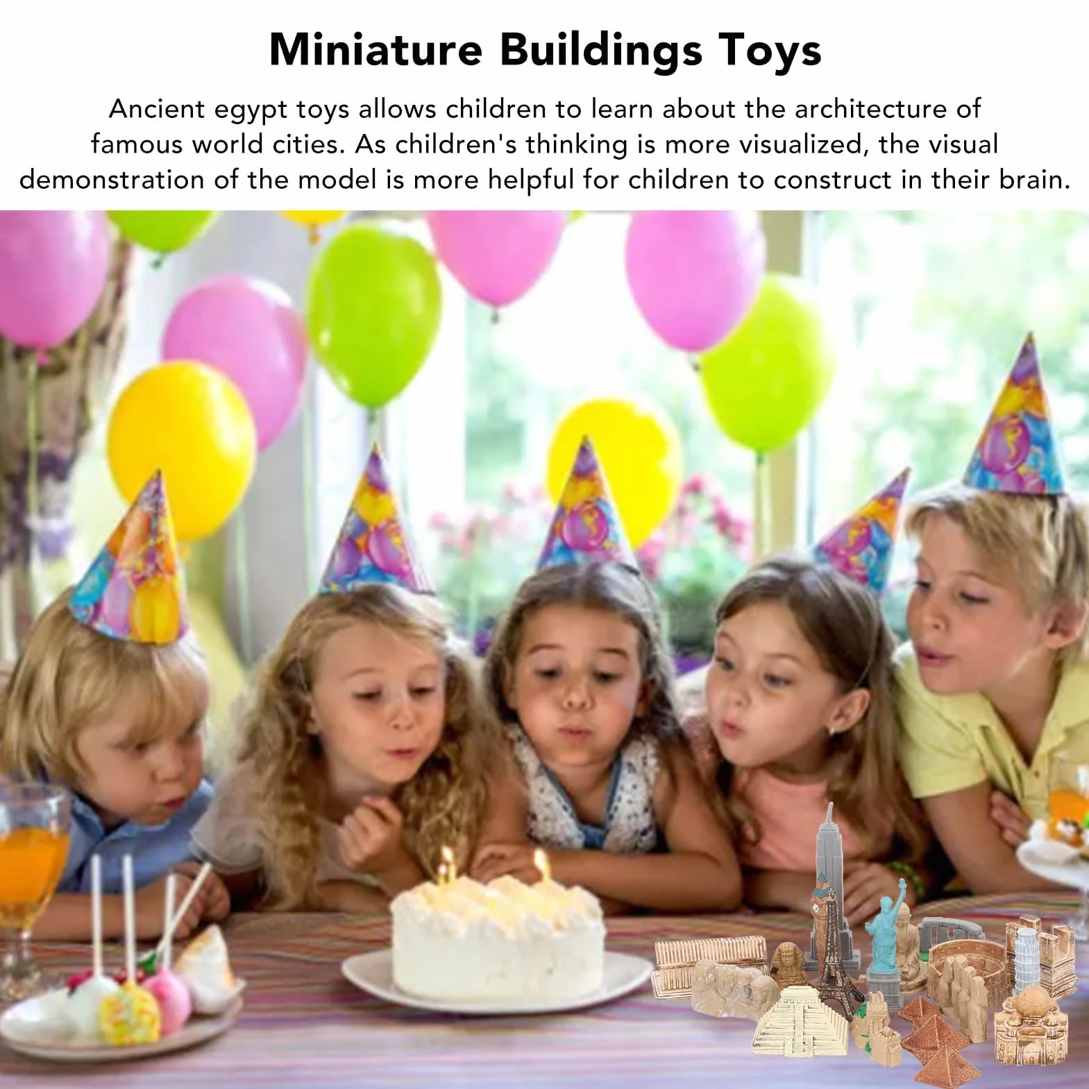 17 piezas miniatura antiguo edificio juguetes alrededor del mundo miniaturas de la ciudad edificio pirámide egipcia maqueta de juguete antiguo de Egipto