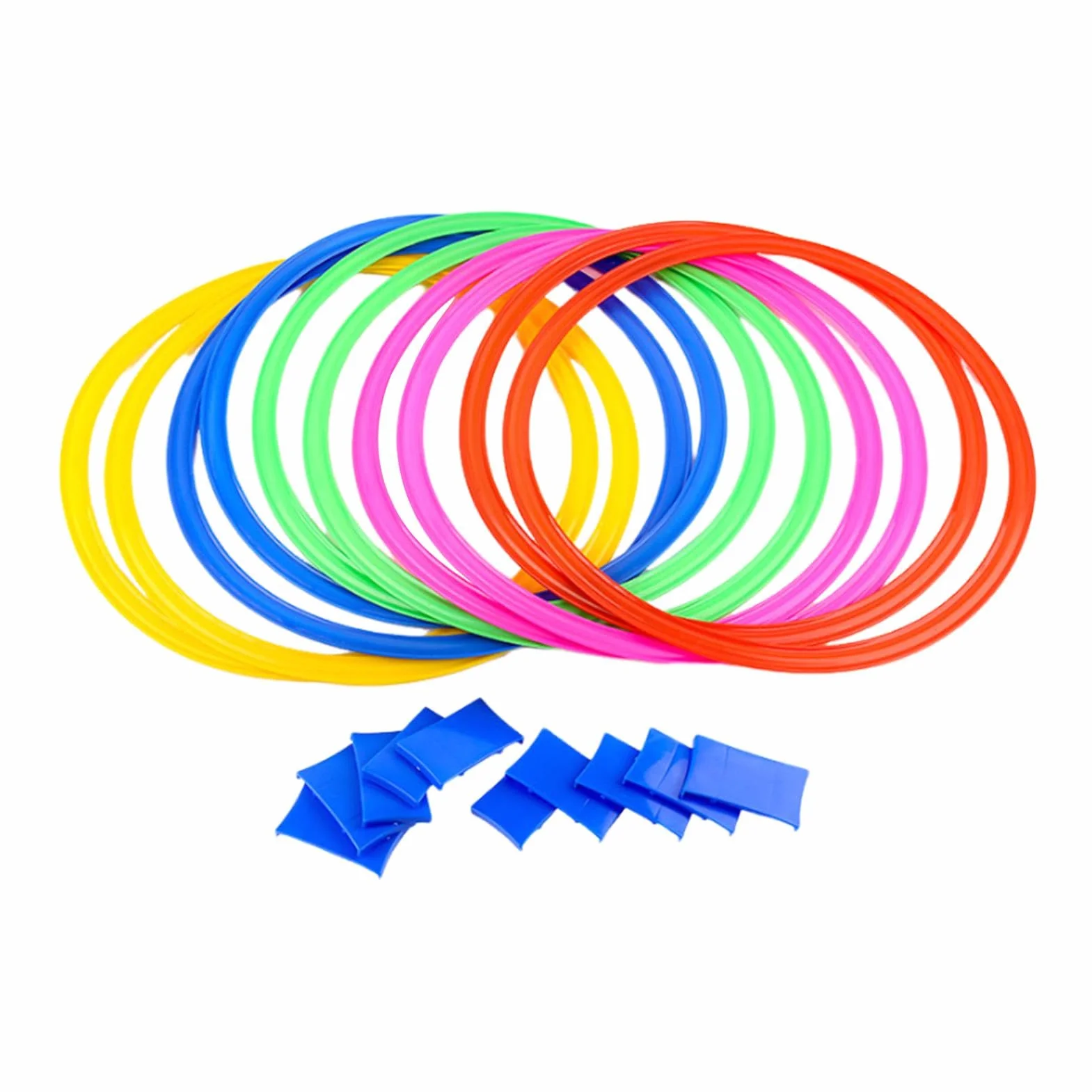Anillos de Rayuela para Niños, Juego de Agilidad con Puf, Cuadrados de 15 Pulgadas con Conectores