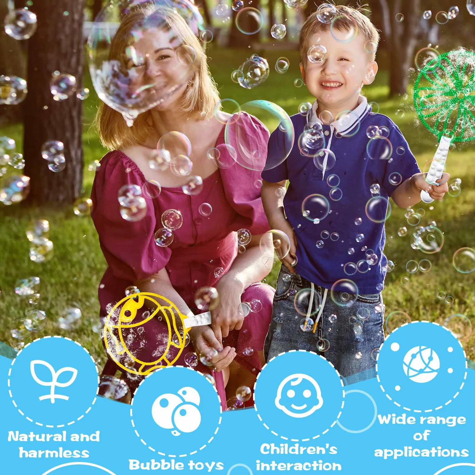 32Pcs Kit de Soplado de Burbujas, Kit de Varita de Burbujas, Juego de Burbujas de Jabón, Kit de Burbujas de Jabón para Actividades al Aire Libre, Fiestas de Cumpleaños, Juegos Infantiles