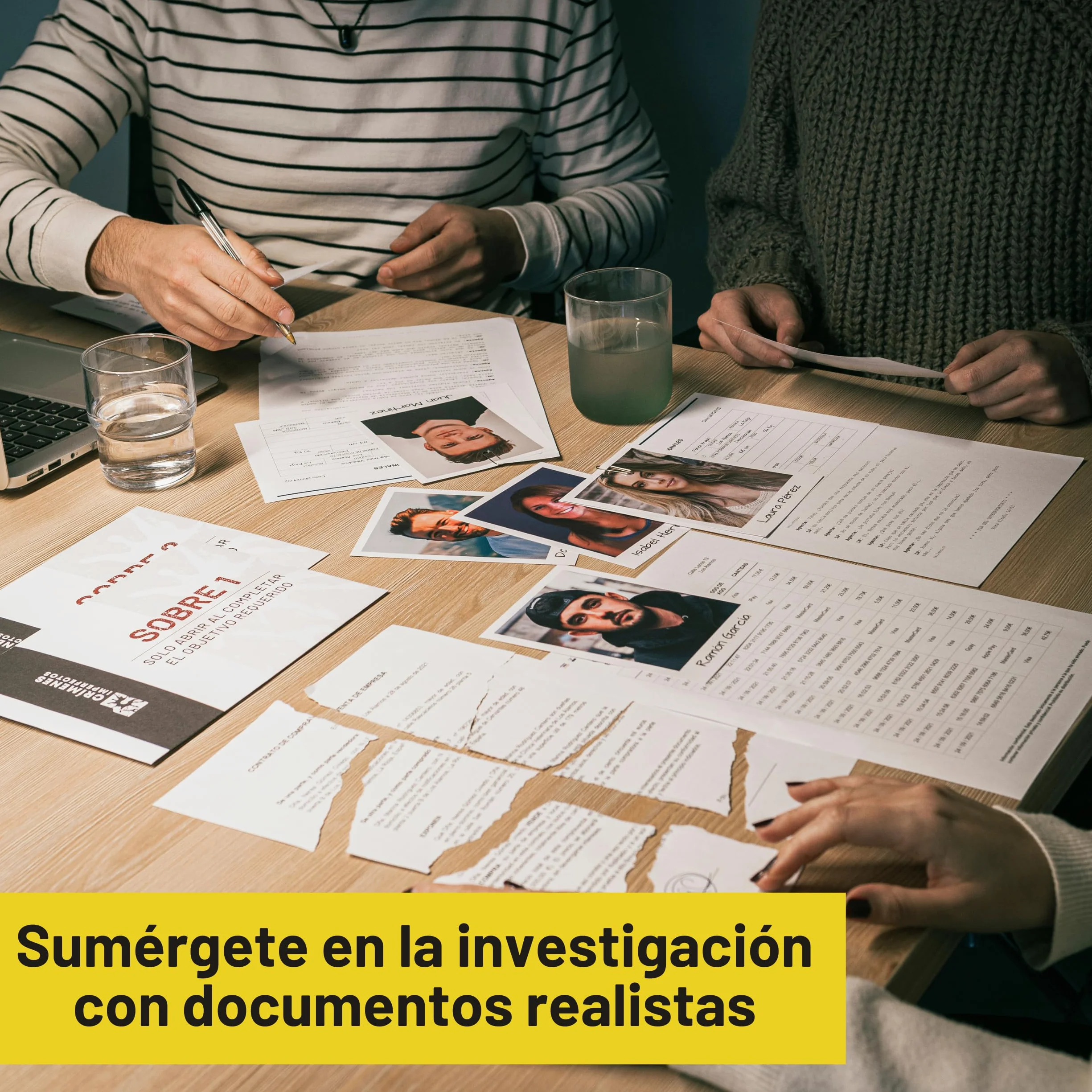 Caso 1: El Crimen de Los Álamos. Juegos de Mesa Adulto, Caso Policial para Resolver Misterio en Casa, Escape Room Juego de Mesa Resuelve el Crimen como Detective.