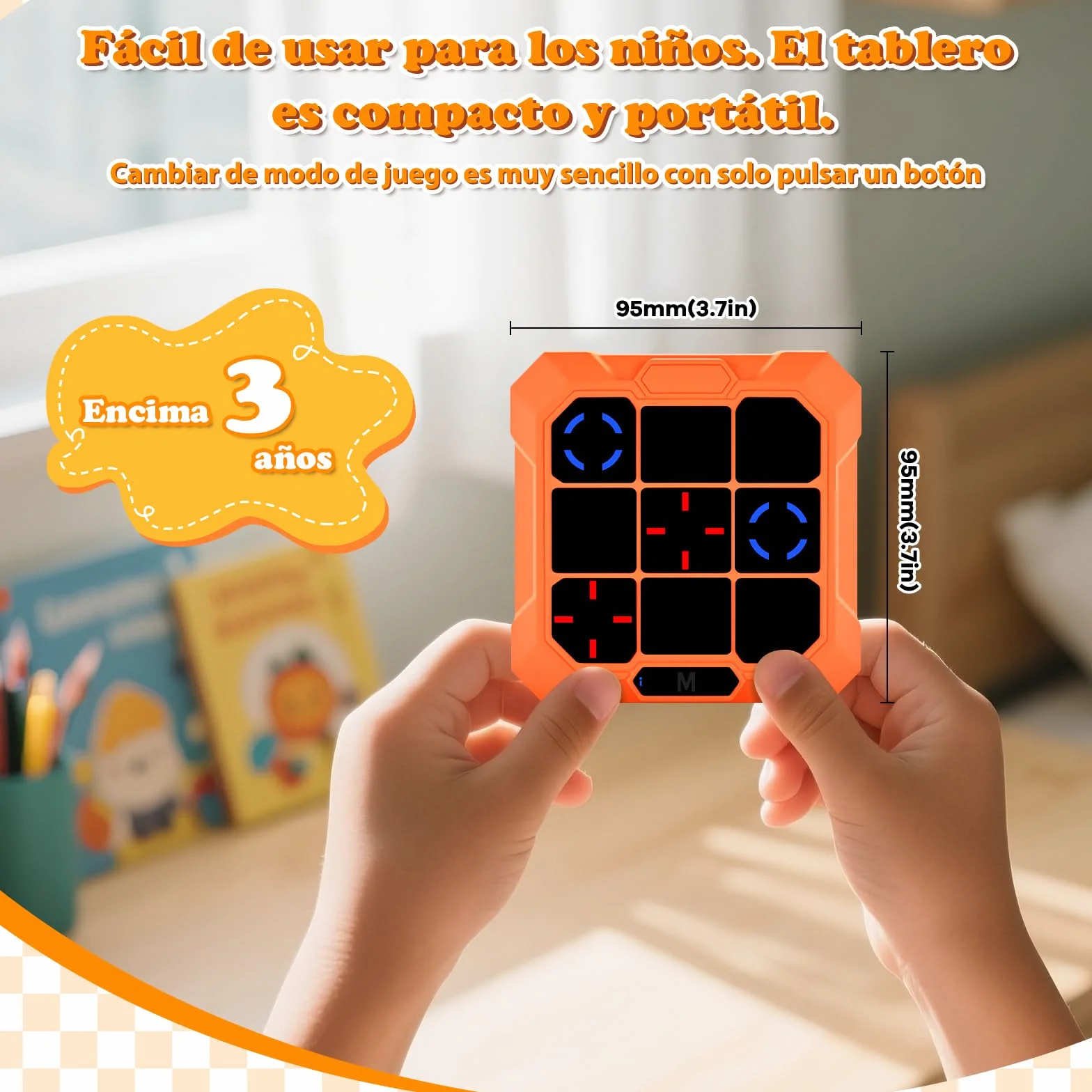 BlueSwan Tres en Raya Electrónico 6 en 1, Tic‑Tac‑Toe Juegos de Viaje, Consola de Bolsillo con Modo Silencioso y Batería Recargable