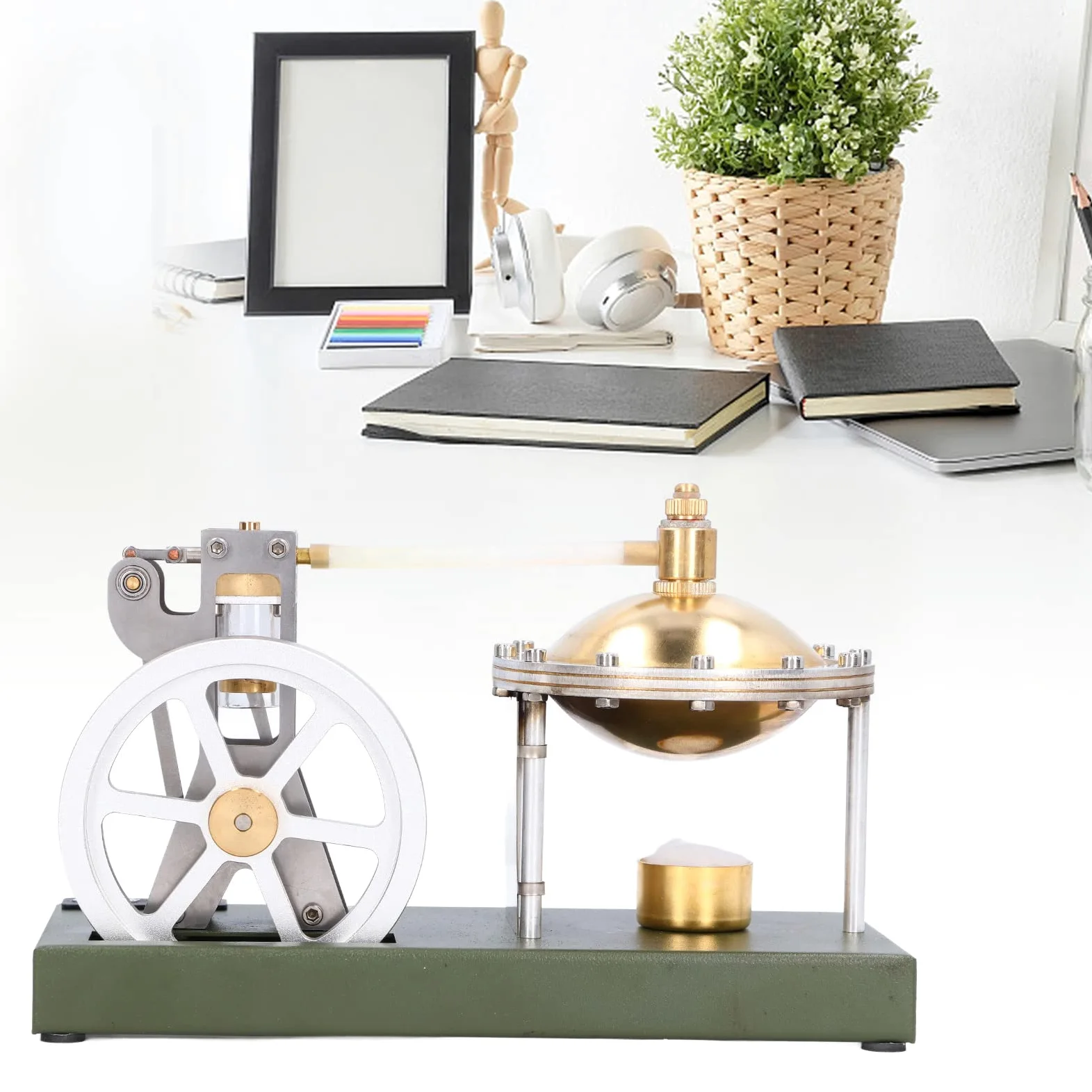Modelo de Motor de Vapor con Diseño de Volante De Inercia, Mini Generador Doble para Educación y Decoración