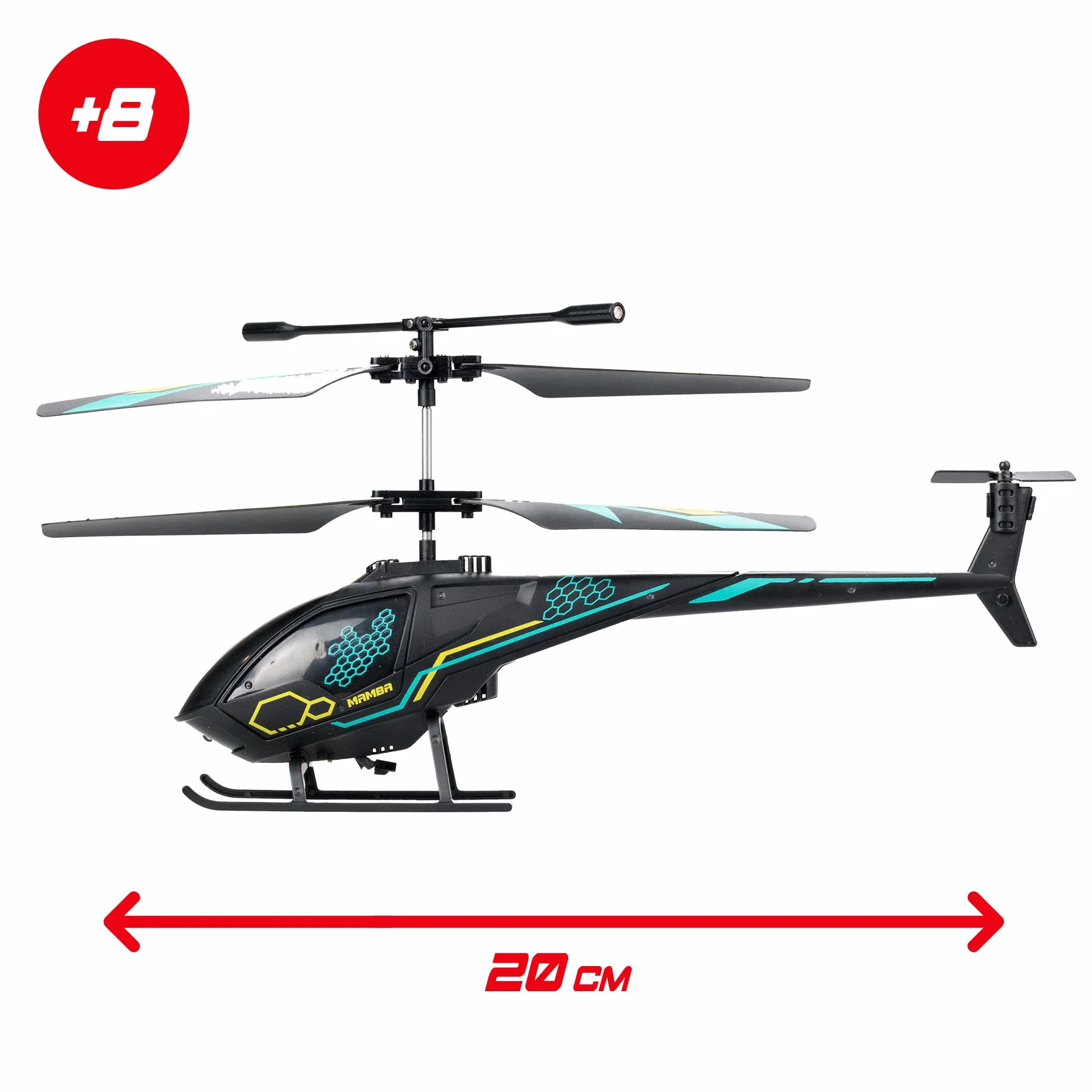 Bizak FLYBOTIC Air Mamba, helicóptero radiocontrol con 2 Canales, con Luces LED, Juguete de fácil Control con Infrarrojos para Principiantes, Regalo a Partir de 8 años de Edad, (62004753)