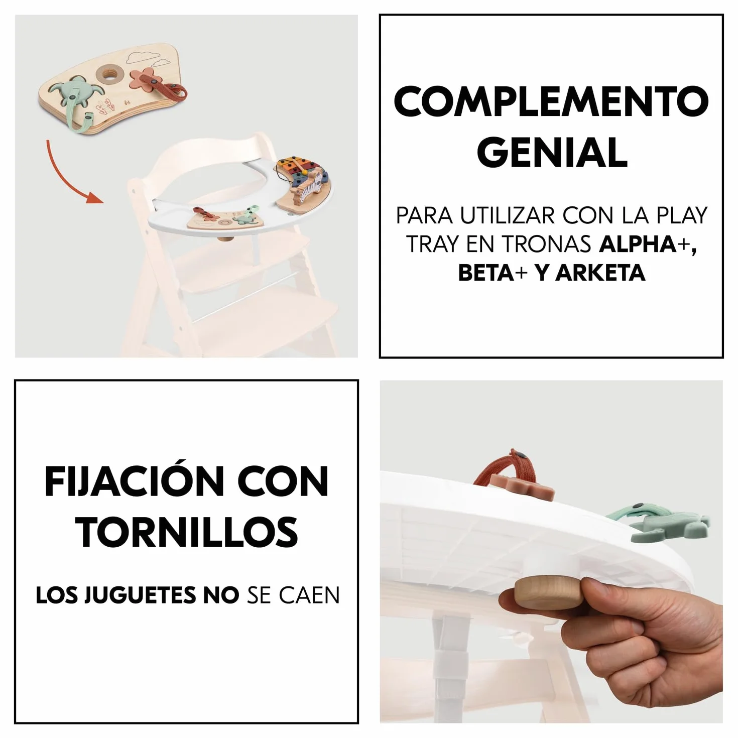 hauck Juego Encajables Bebé para Alpha+, Beta+ y Arketa - Puzzle para Niños de Madera y Silicona Alimentaria - Estimula Coordinación Mano-ojo - Juguetes desde 10 Meses - Turtle & Flower