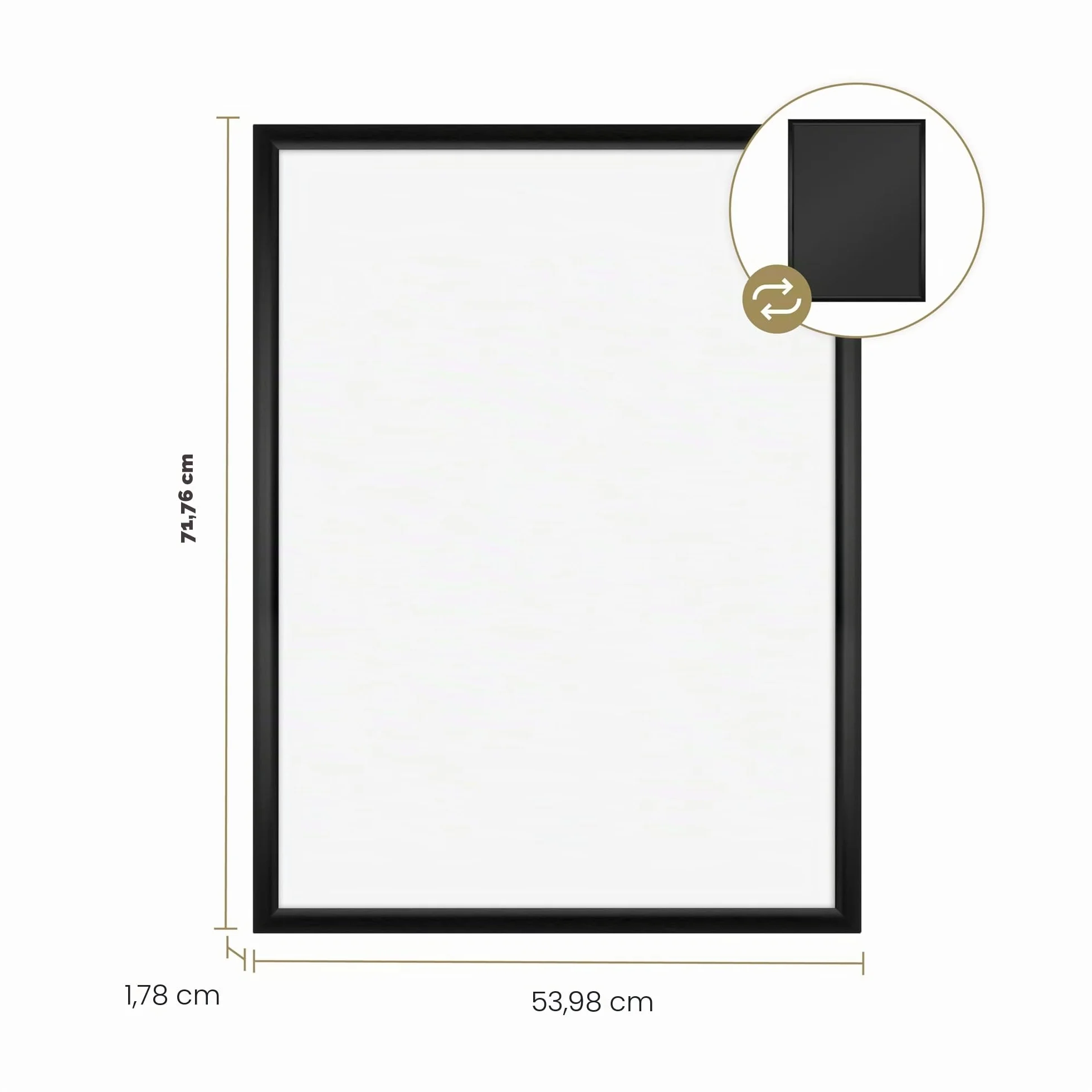 MCS Puzzle Frame 51x68,5 cm Marco Negro Para Rompecabezas Terminados, Montado Vertical y Horizontal Para Colgar en la Pared, Cuadro Grande Para la Exhibición y Preservacion de Rompecabezas (Pack de 1)