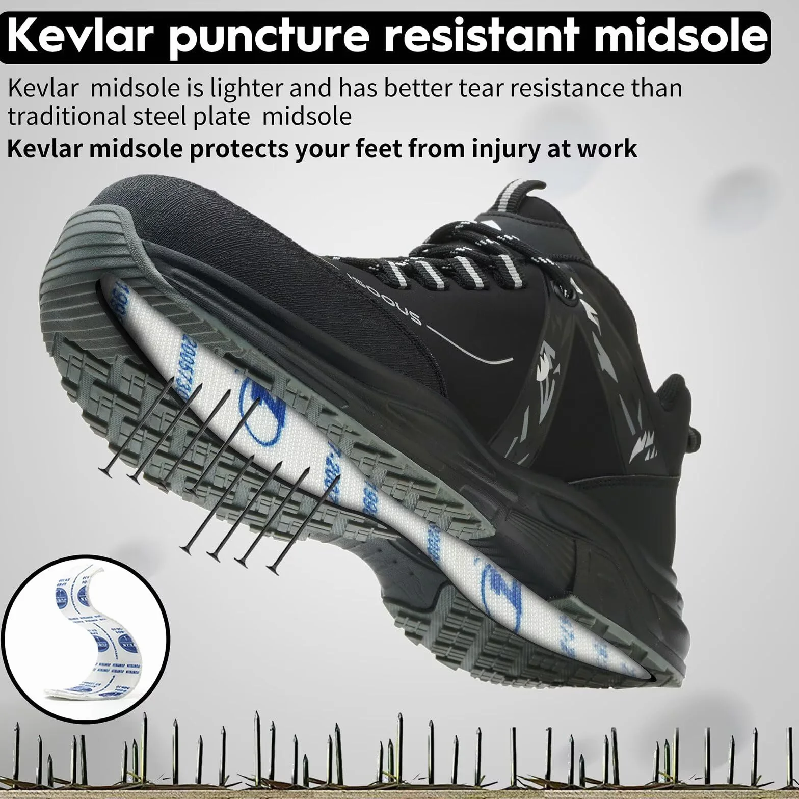 Zapatos de Seguridad con Punteras de Acero Antideslizante para Hombre Mujer