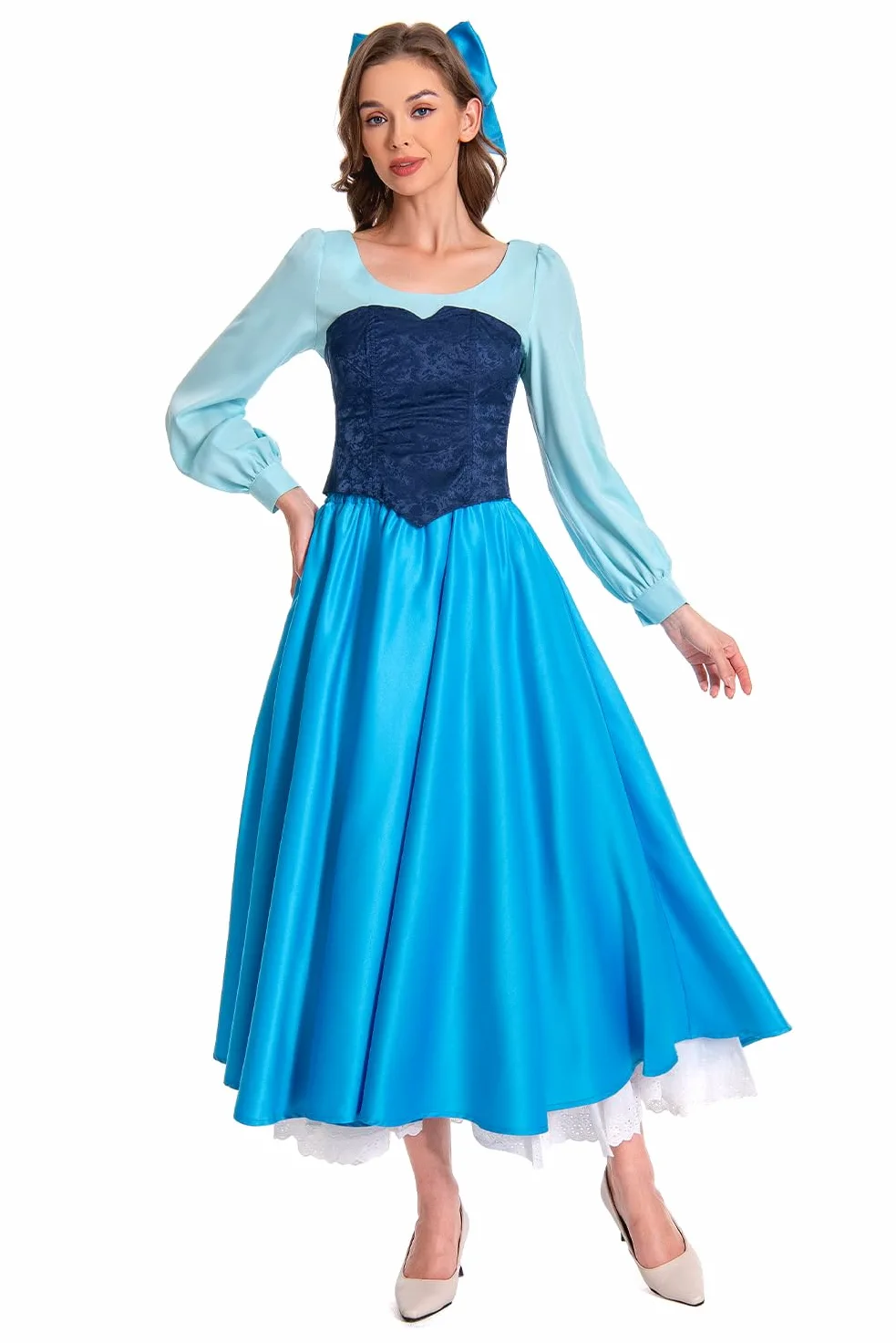 Disfraz de sirena para mujer, vestido de princesa, cosplay, traje de disfraz, juego de Halloween, carnaval