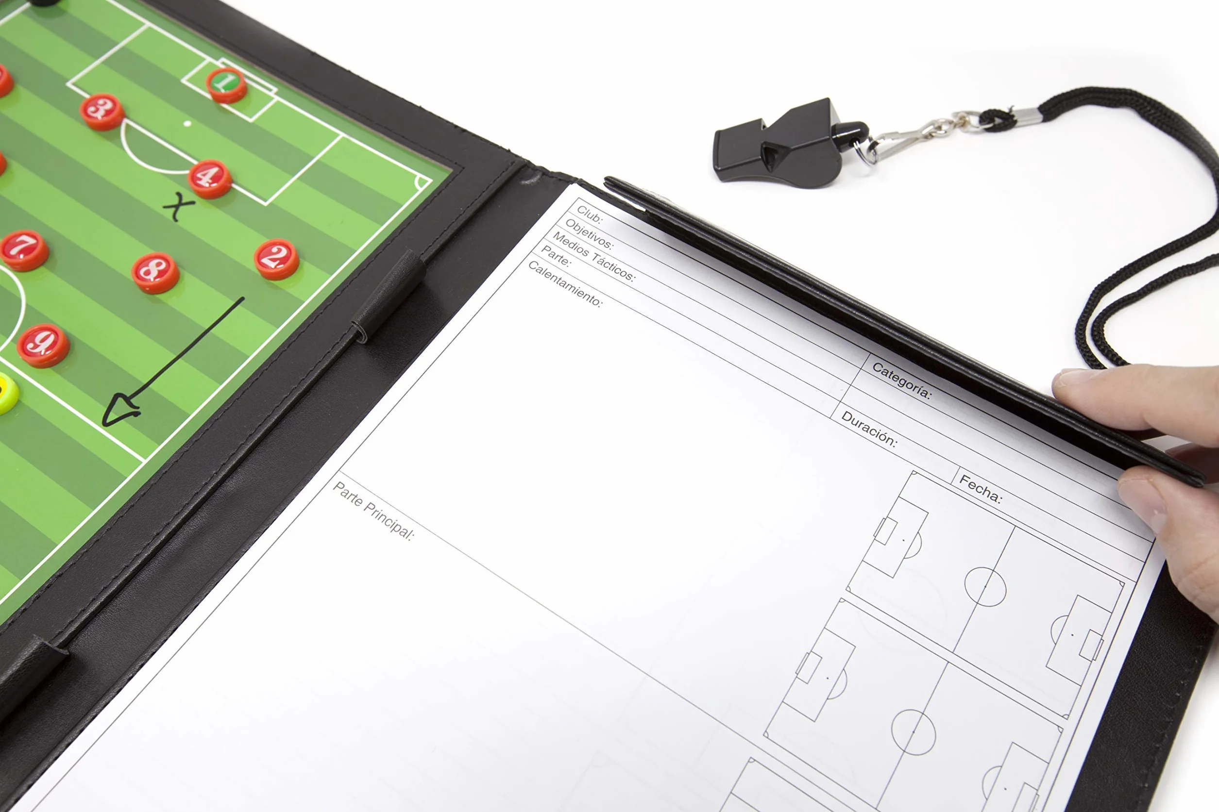 Carpeta Táctica Plegable para Entrenadores de Fútbol con Bolsillo