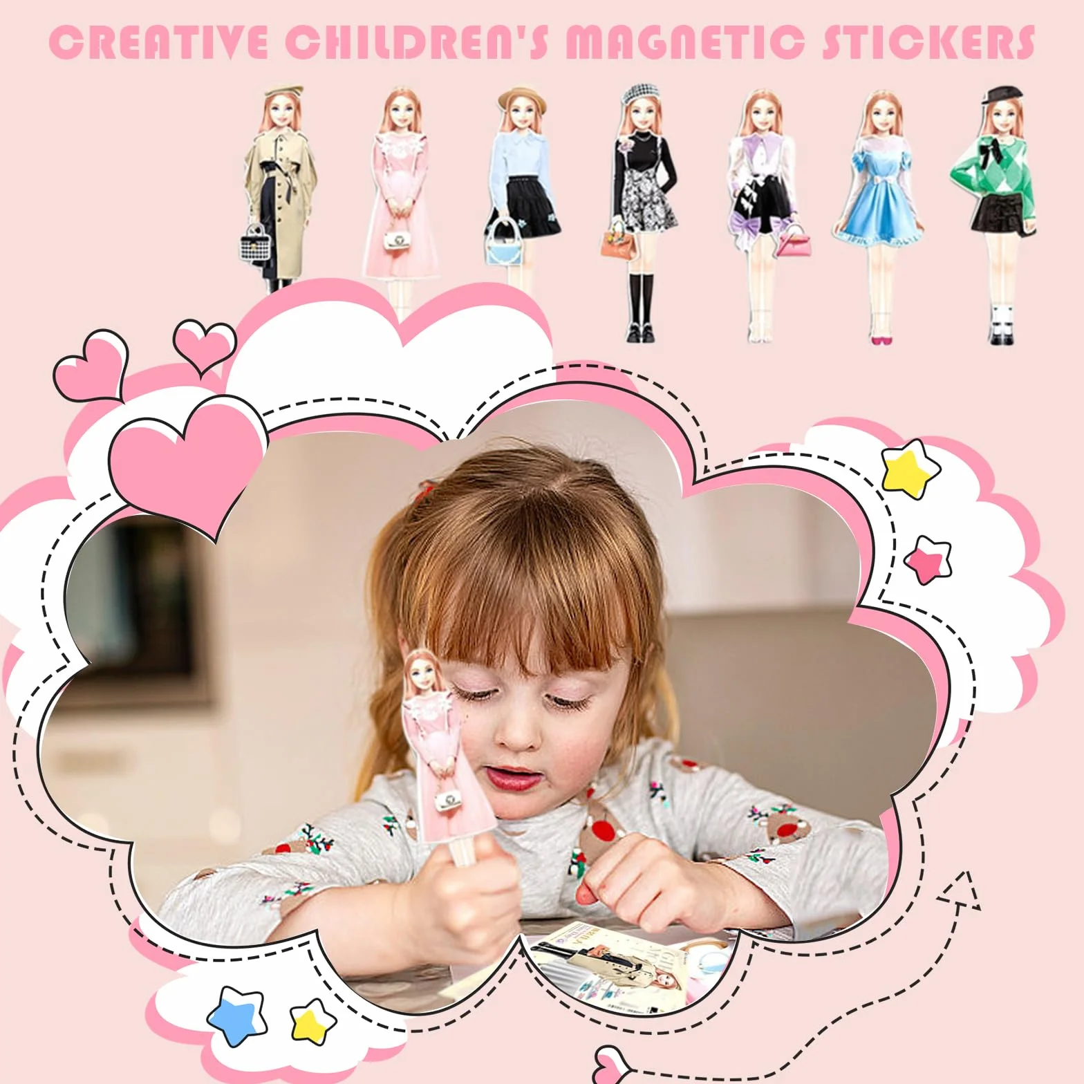 Muñecas de Vestir Magnéticas Muñeca de Papel de Vestir de Princesa Juguete de Juego de Viaje de Simulación y Juego Muñeca de Portátil para Vestir Princesas Regalo para Niña