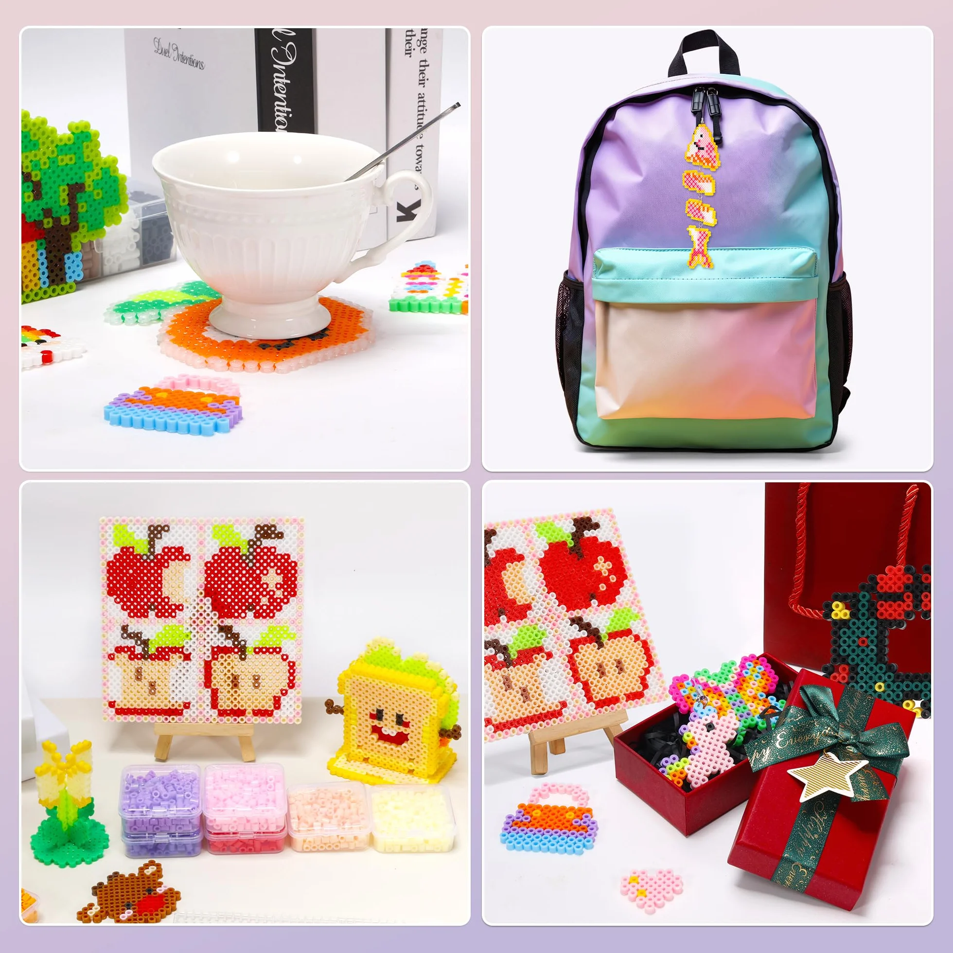 Caydo Pluma para Cuentas Fusibles 5mm, Distribuidor de Cuentas Fusibles Moradas para Decoraciones DIY Navideñas y Caseras, Interacción Padre-Hijo y Manualidades para Niños
