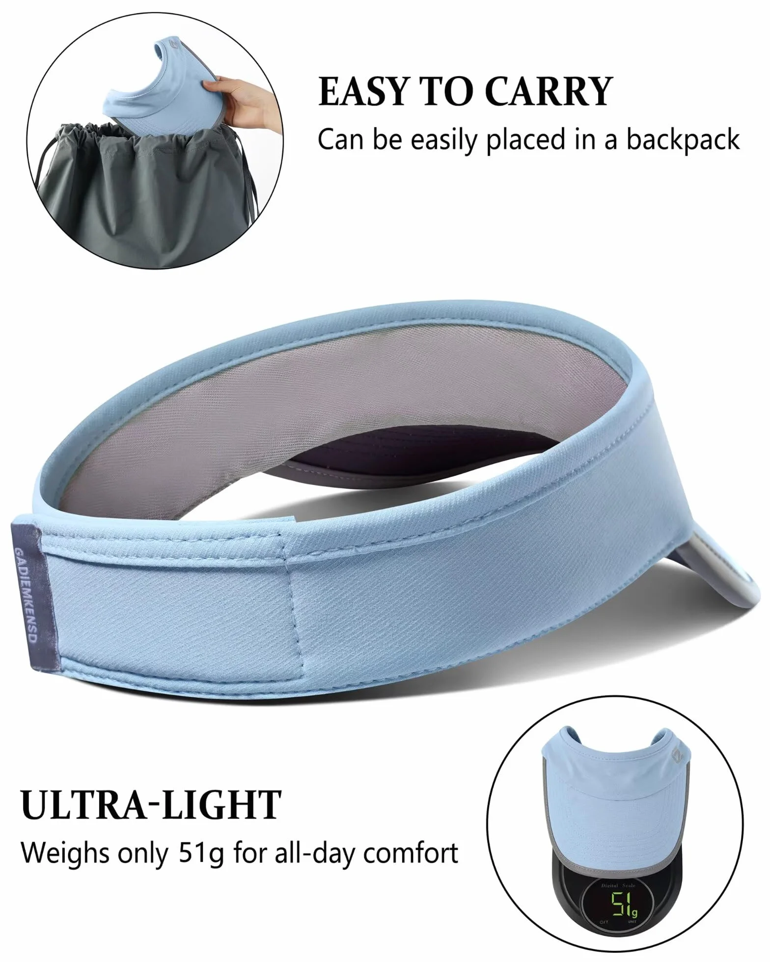 GADIEMKENSD Visera Infantil UPF 50+ Gorra para Niñas Reflectante Ligera para Deportes al Aire Libre