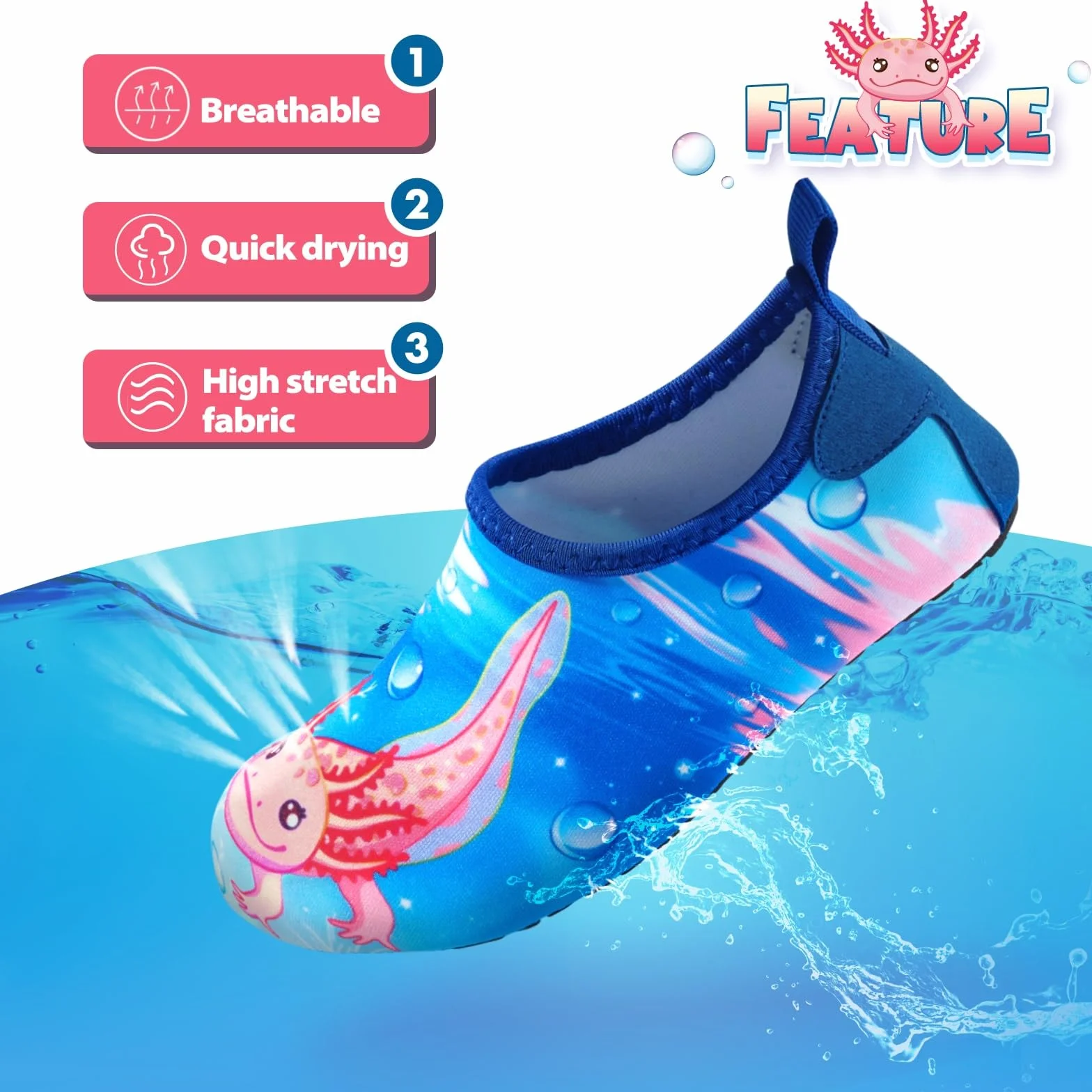 Zapatillas de Playa Niño Niña Descalzas Secado Rápido Malla Suave Zapatos de Agua