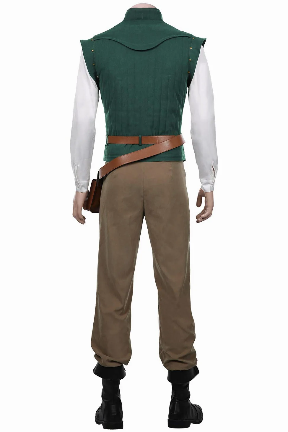 Flynn Disfraz de cosplay medieval príncipe camisa chaleco pantalones cinturón renacentista steampunk pirata traje retro cuello alto chaleco hombre Halloween carnaval disfraz