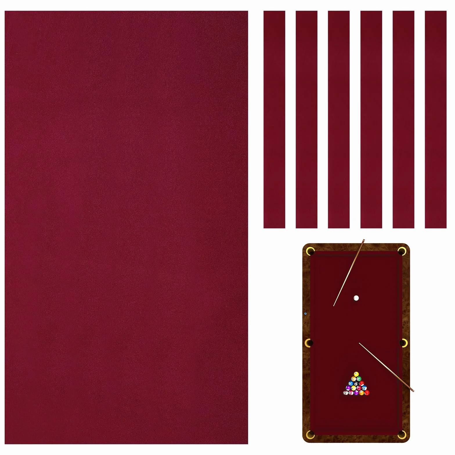 Mixweer Paño de billar de fieltro de 2,6 m para mesa de 8 pies, mantel profesional precortado