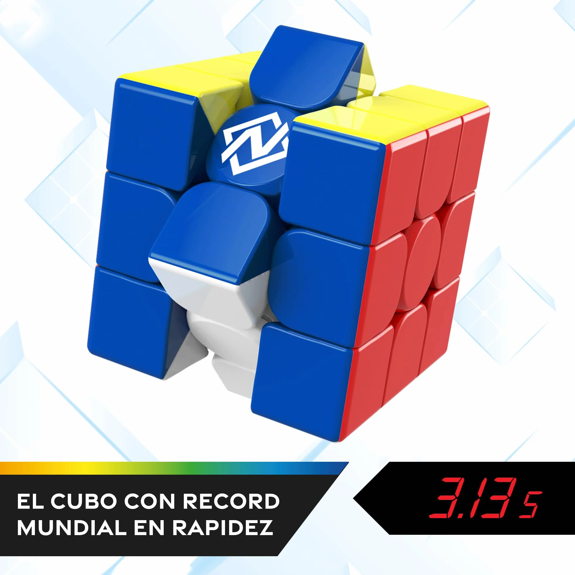 Nexcube 3x3 Clasico, El Cubo para Speedcubers. Máxima Velocidad. Sin Pegatinas. con posicionamiento preciso y Sistema de Doble Ajuste, Multicolor (64559901)