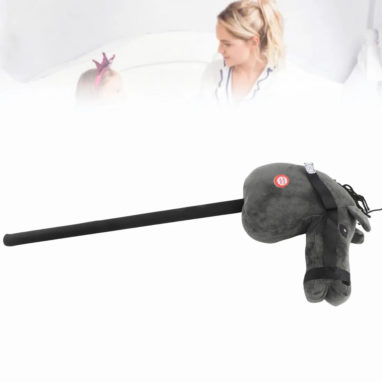 Juguete de Palo de Caballo de 70 Cm con Sonido Juguete de Cabeza de Caballo de Felpa Suave para Niños, Sonidos de Galope y Relincho, de Peluche de Piel Sintética Marrón para Niños Pequeños,