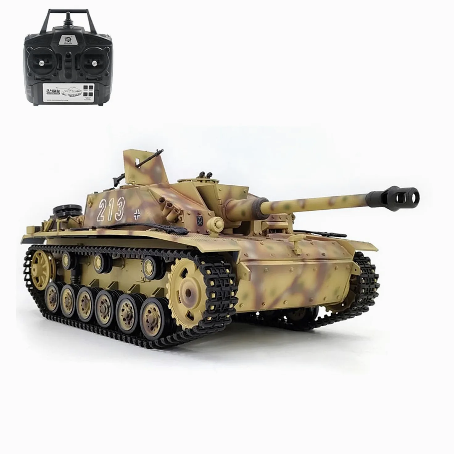Henglong 1/16 7.0 Tanque de plástico RC alemán Stug III RTR modelo militar 3868 BB IR caja de cambios de acero Radio 1800 mAh batería juguetes de sonido