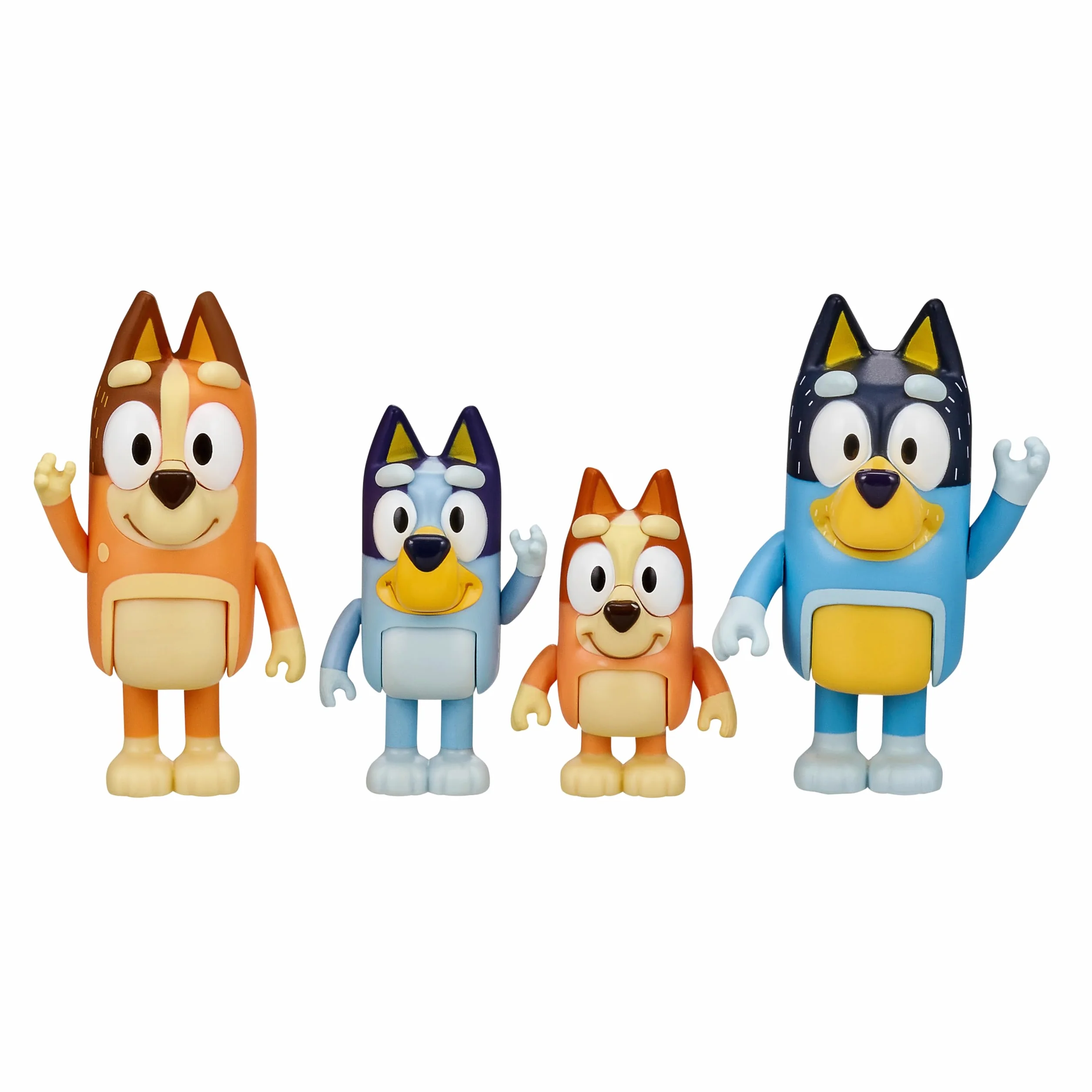 Bluey Pack de 4 Figuras Familia, Figuras de 6,3-7,6 cm