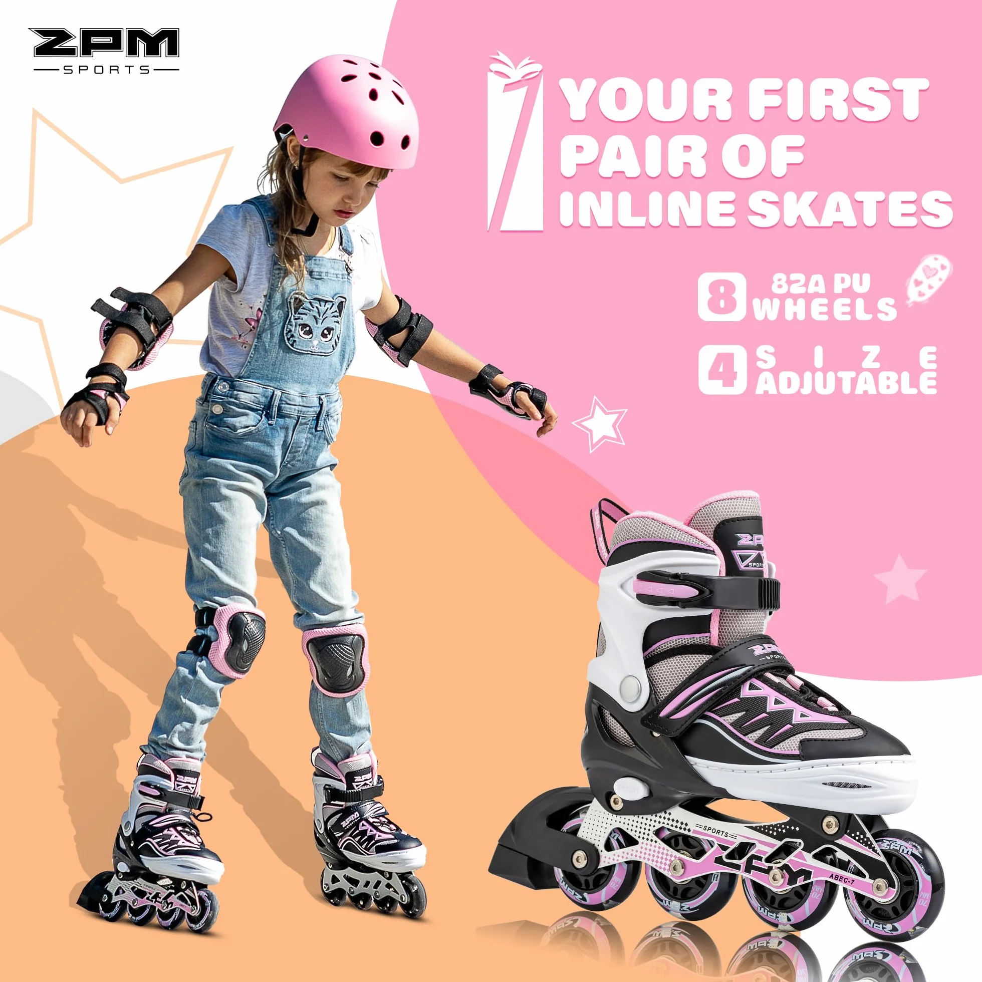 Cytia Regulable Patines en línea para niños y Adolescentes con Ruedas de PU 82A